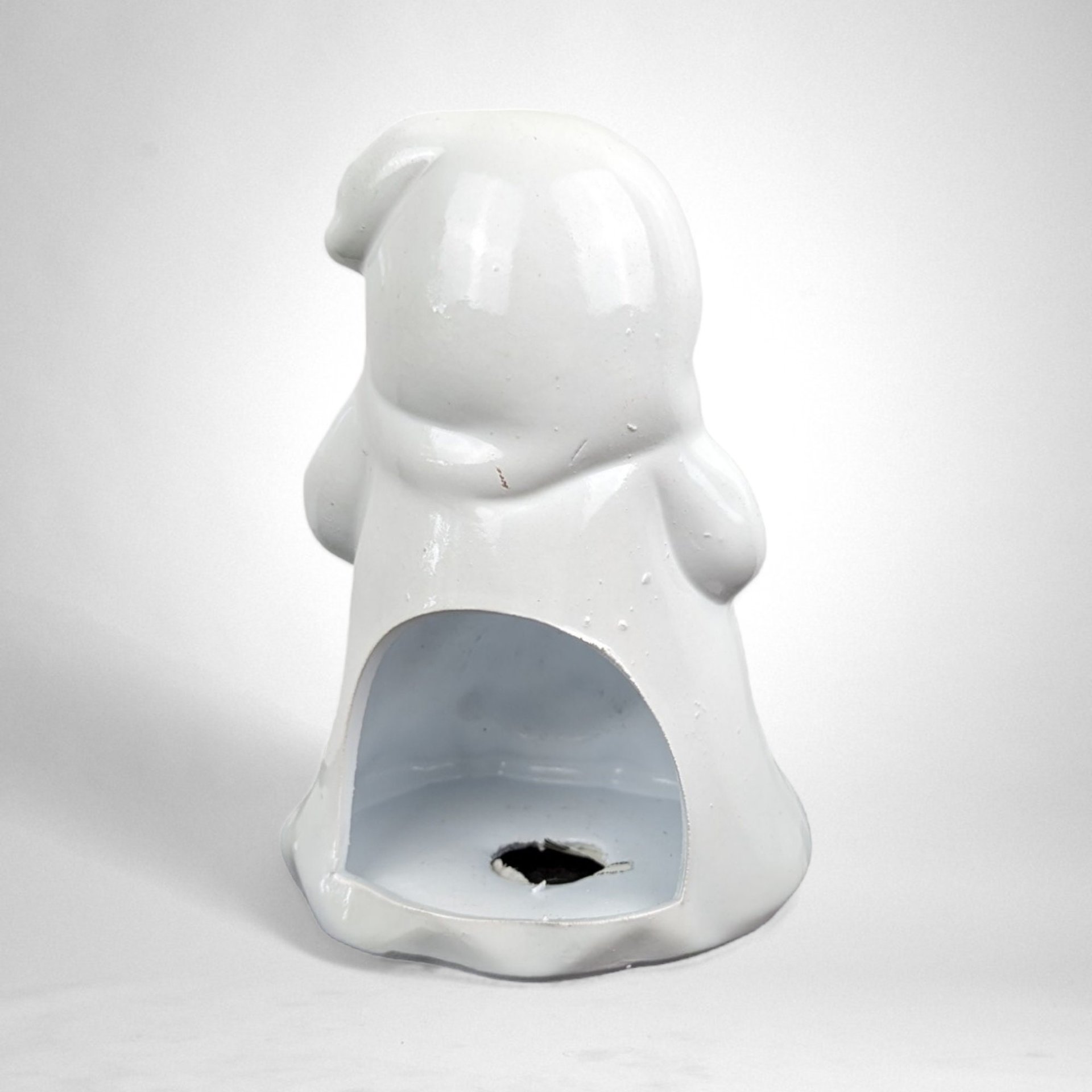 1970s Vintage Ghost and Cat Halloween Tealight Candle Holder