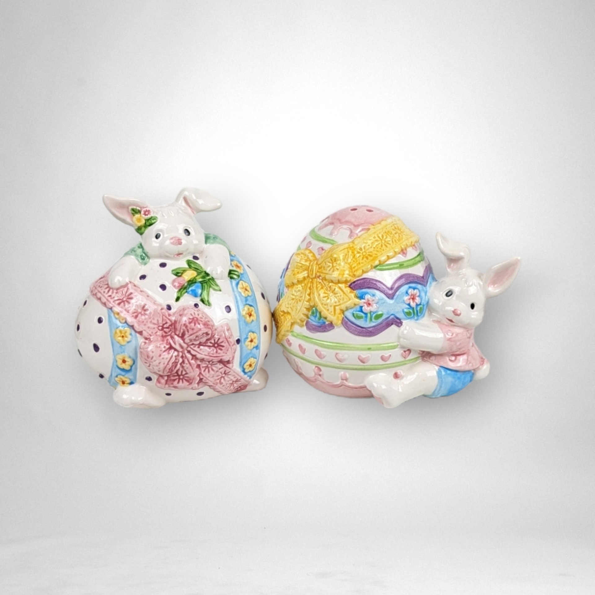 Vintage Easter Bunny Egg Salt and Pepper Shakers