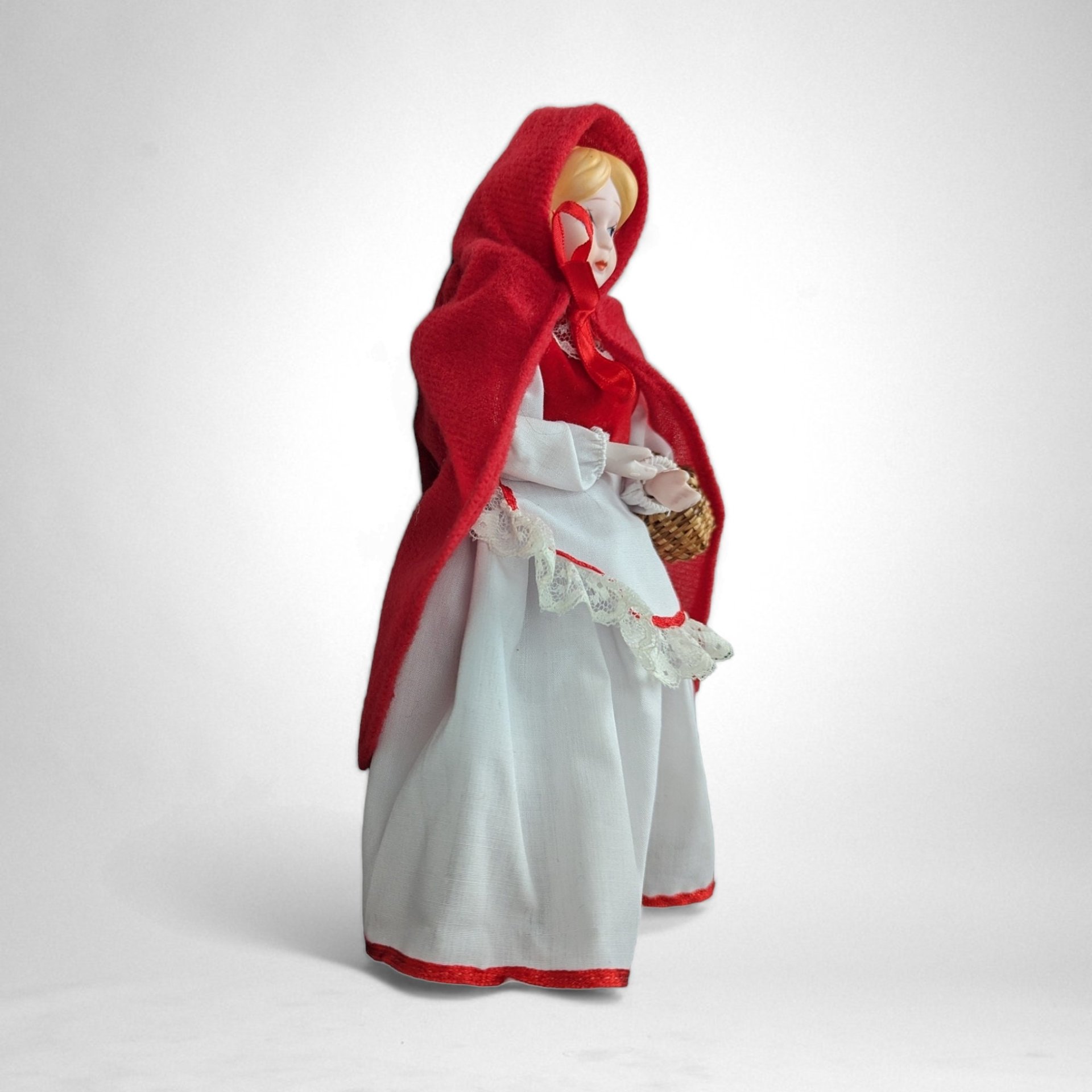 Vintage Porcelain Little Red Riding Hood 9" Doll