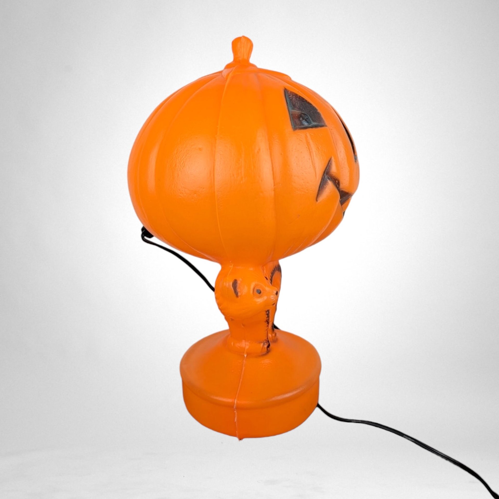 Vintage Jack-o'-Lantern on Cat Blow Mold with Light: Spooktacular Halloween Decor