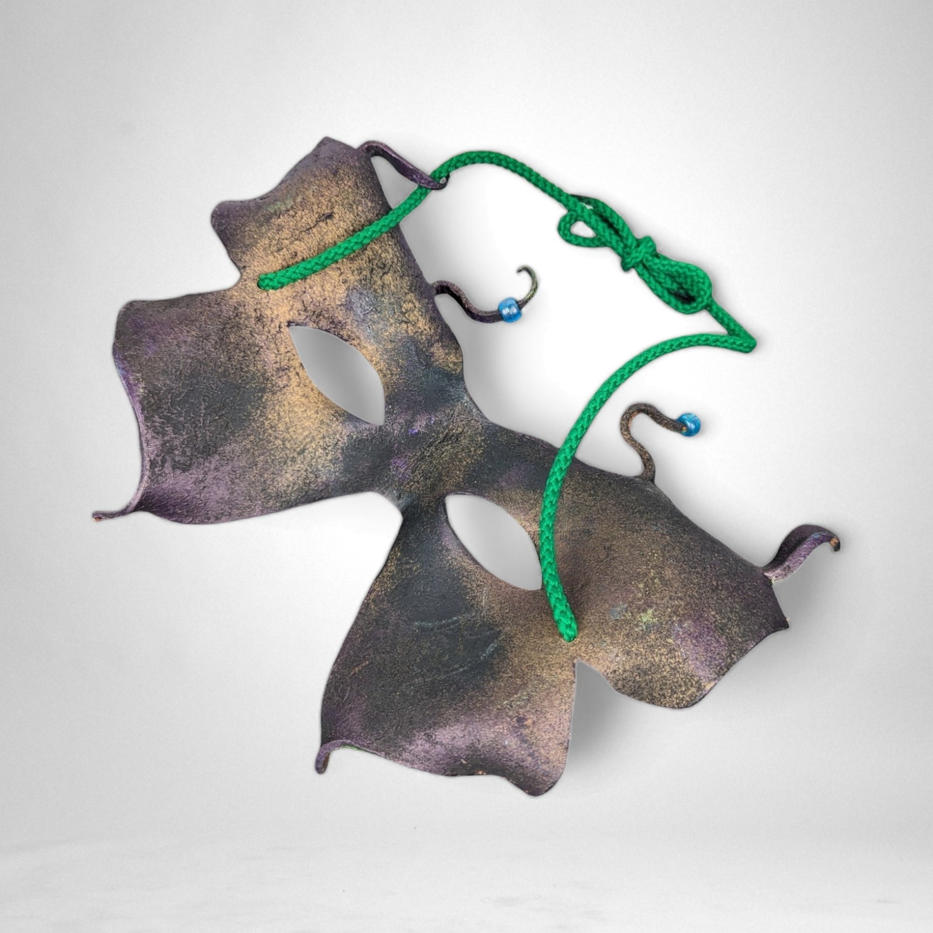 Enchanting Handmade Fairy Leather Mask: Mystical Elegance for Masquerades