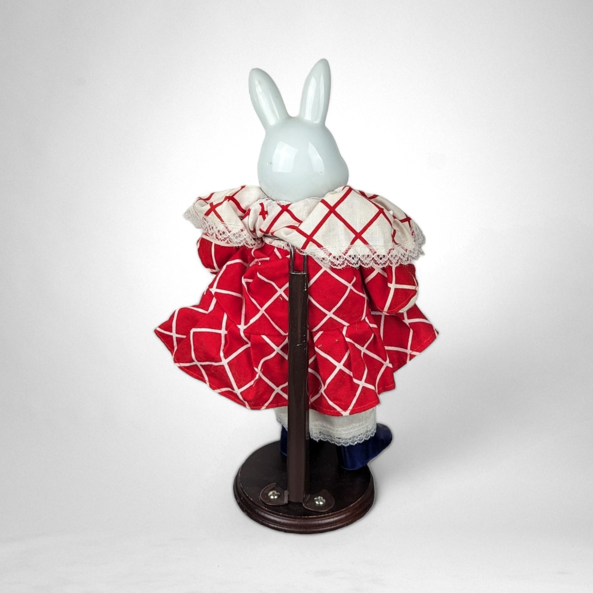 Vintage Unique Blue and White Rabbit 12" Porcelain Doll