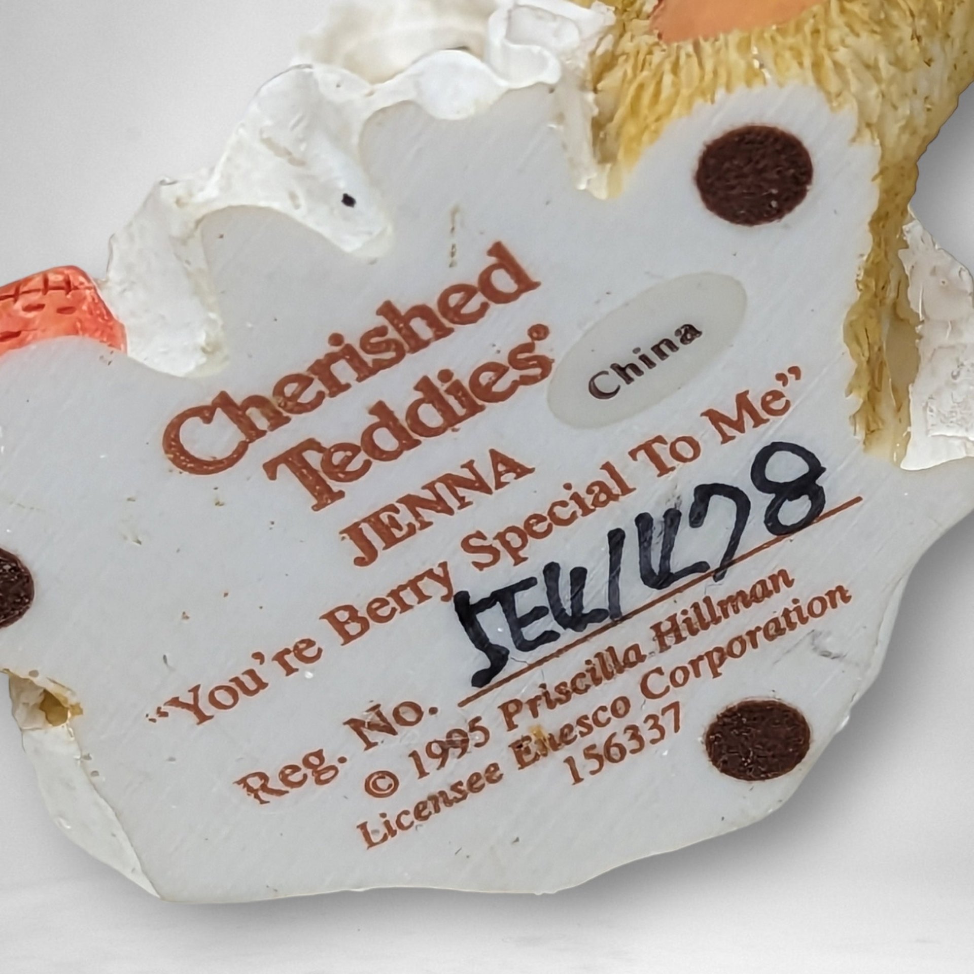 1995 Cherished Teddies 'You're Berry Special To Me' Figurine: Heartfelt Collectible