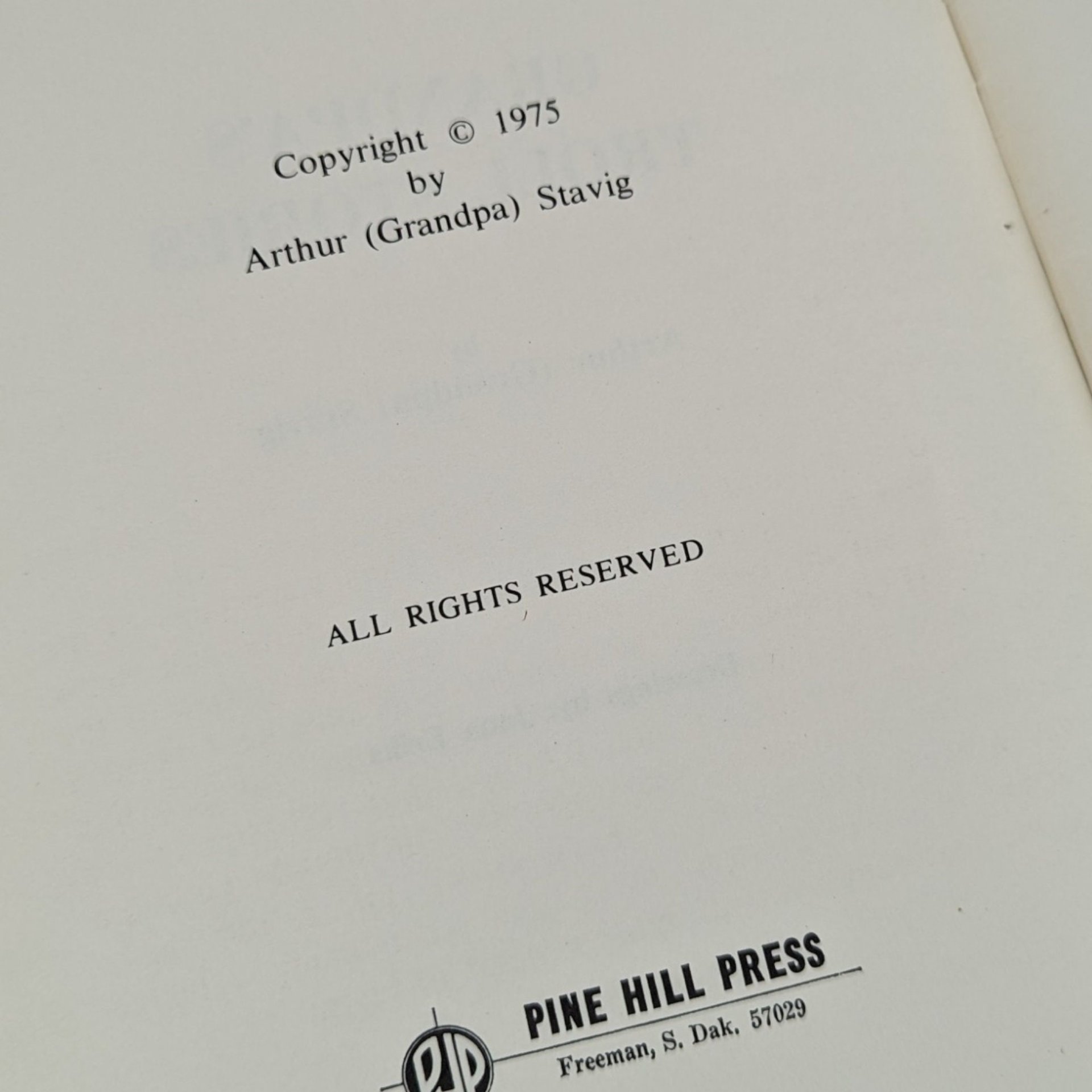 1975 Grandpa's Troll Stories: Tales by Art (Grandpa) Sravig