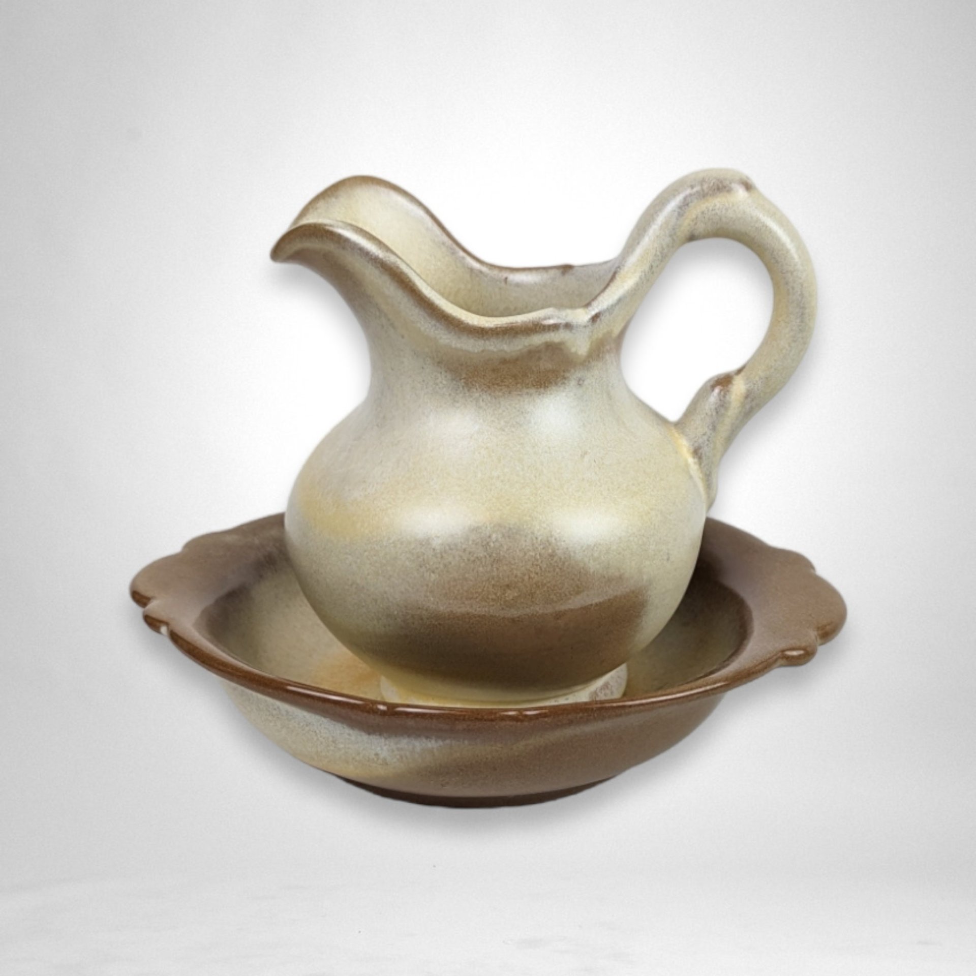 Frankoma 40A and 40B Pitcher/ Bowl Set - Rustic Beauty for Your Home