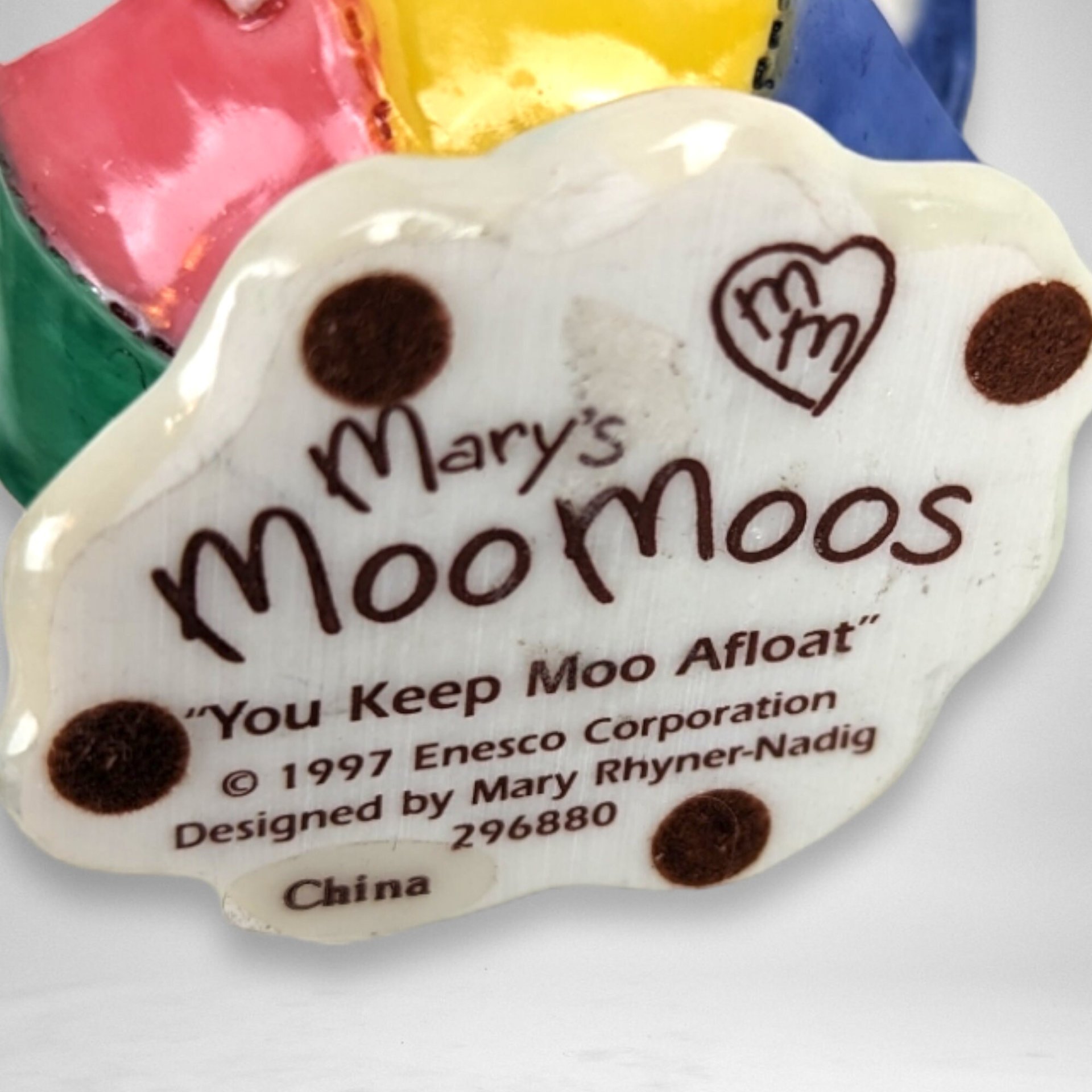 1997 Mary Moo Moos 'You Keep Moo Afloat' Figurine - Adorable Collectible Cow Decor