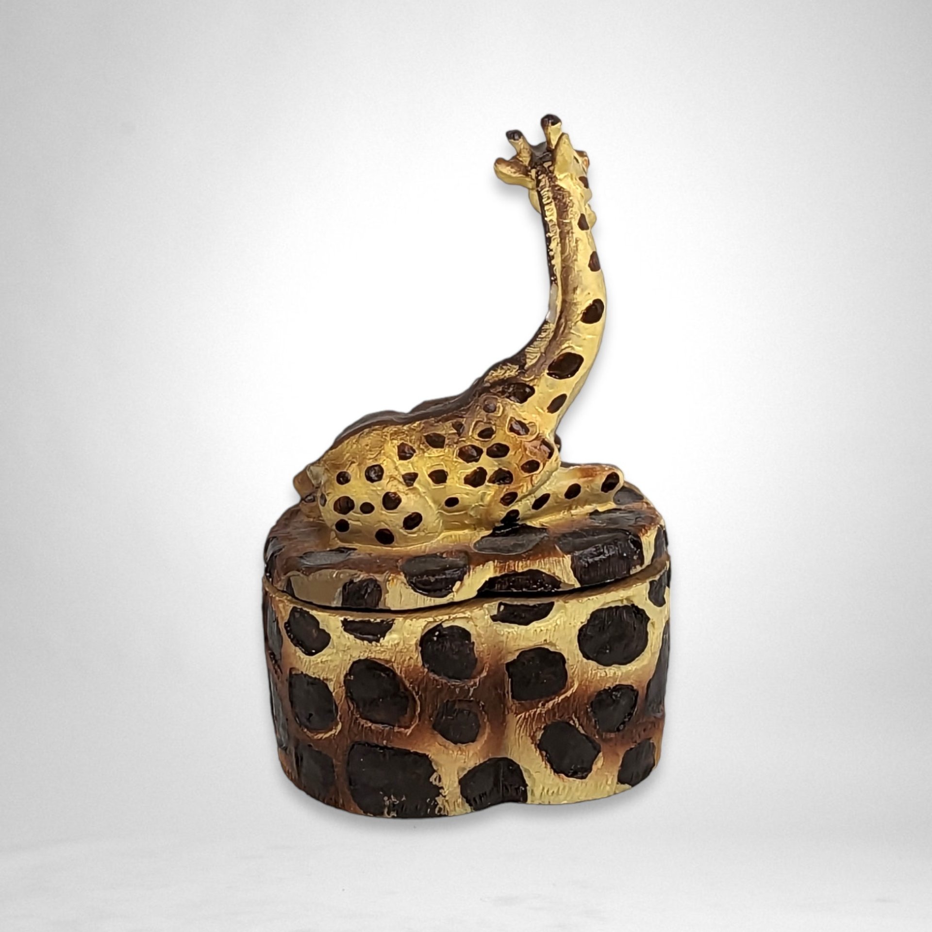 Vintage Resin Giraffe Trinket Box - Exotic Decorative Storage Container