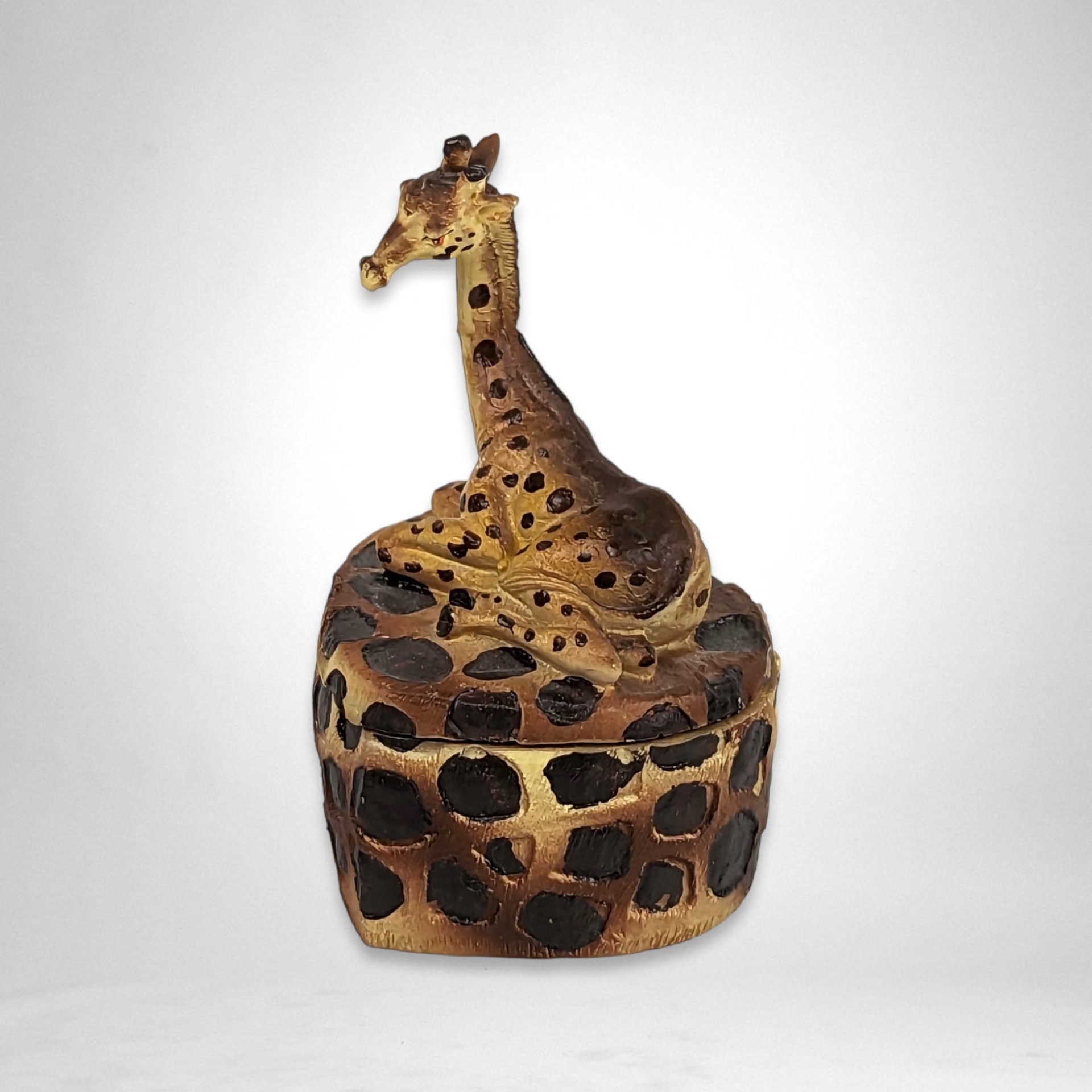 Vintage Resin Giraffe Trinket Box - Exotic Decorative Storage Container