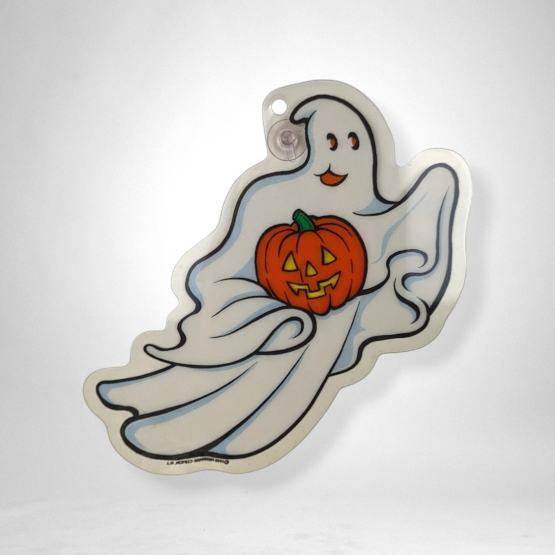 Vintage Halloween Charm: Set of 2 1990 Prismatic Suction Cup Decoration Hangings