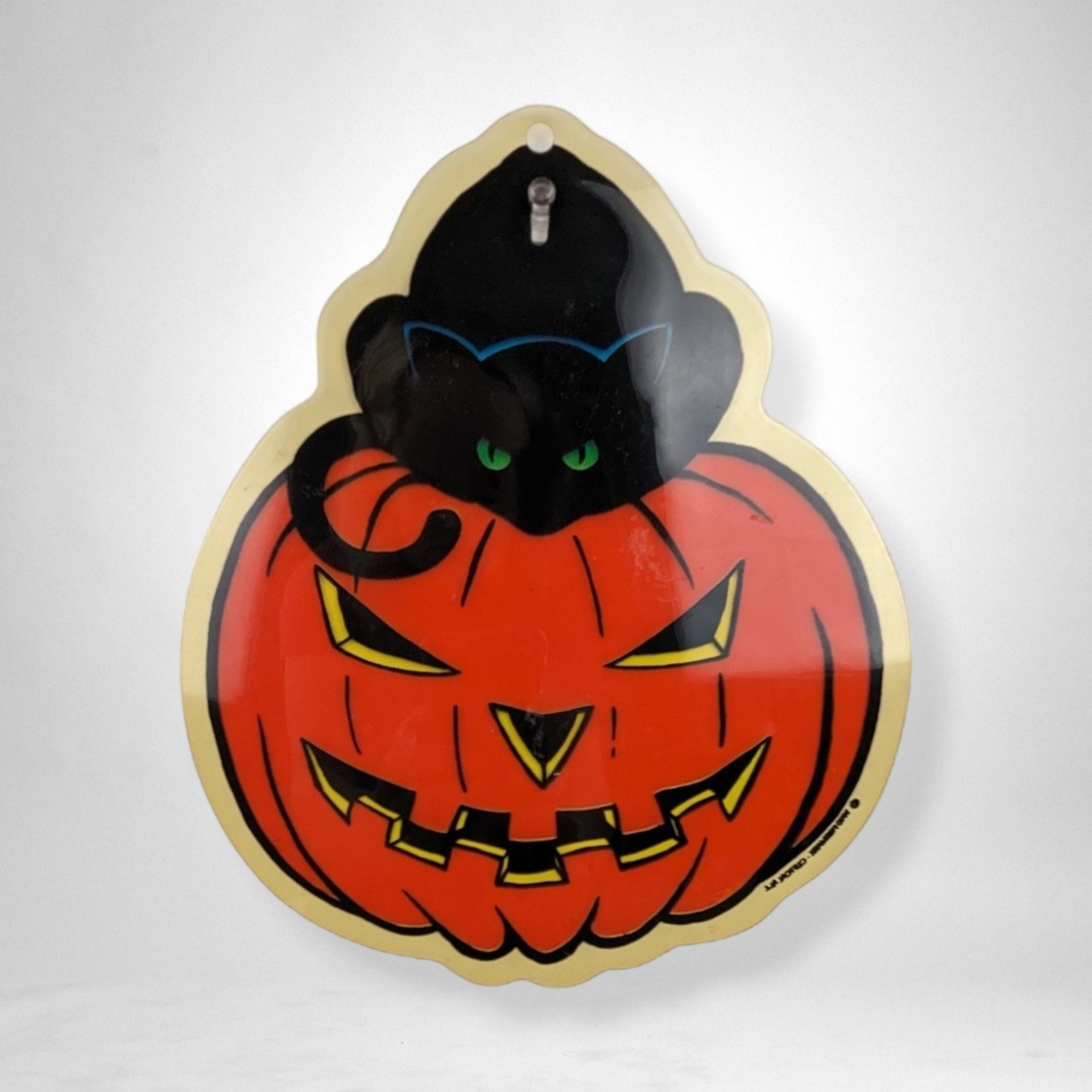 Vintage Halloween Charm: Set of 2 1990 Prismatic Suction Cup Decoration Hangings