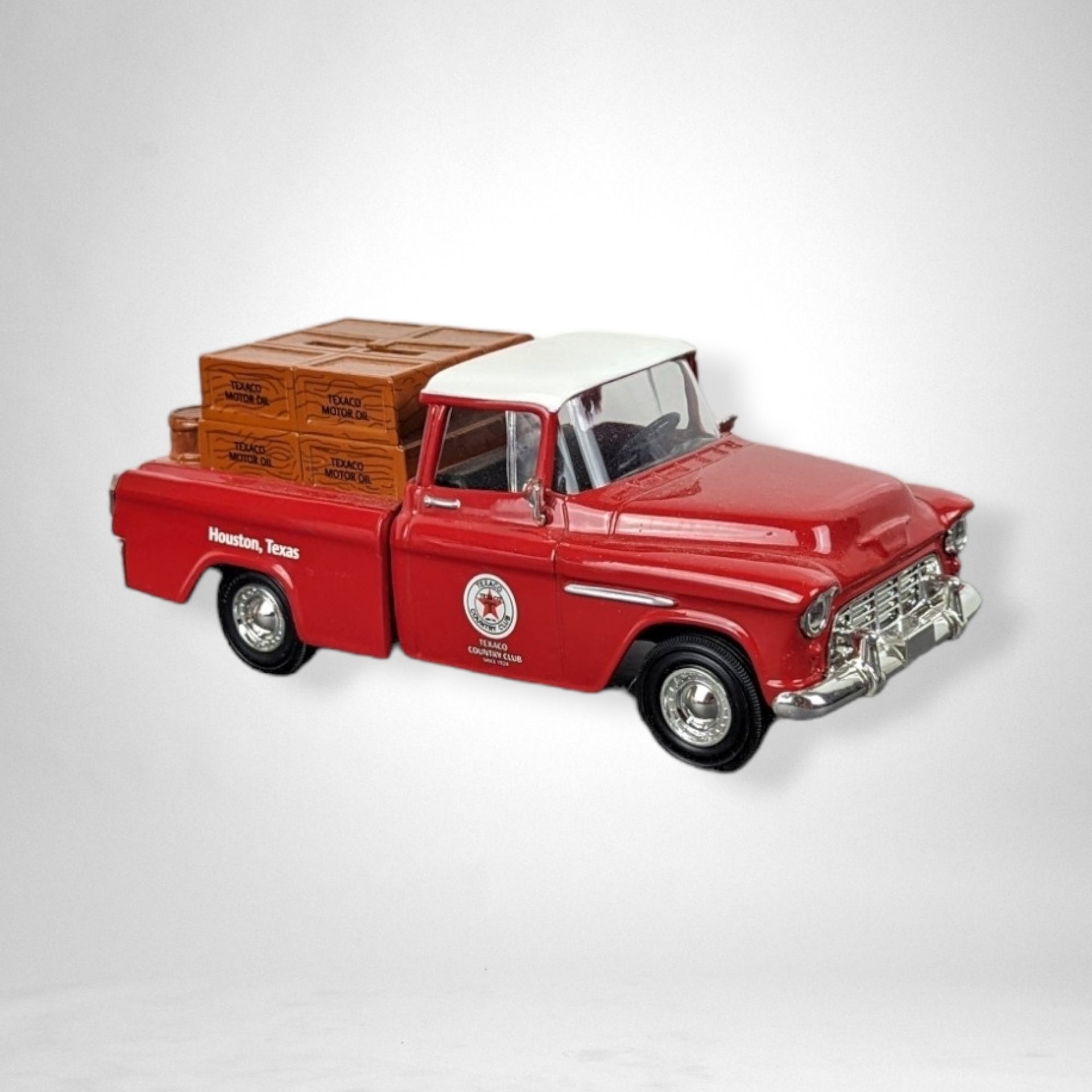2001 ERTL Racing Replica 1955 Chevy Cameo Pick Up Texaco Country Club Die Cast Metal Bank: Vintage Collectible Excellence