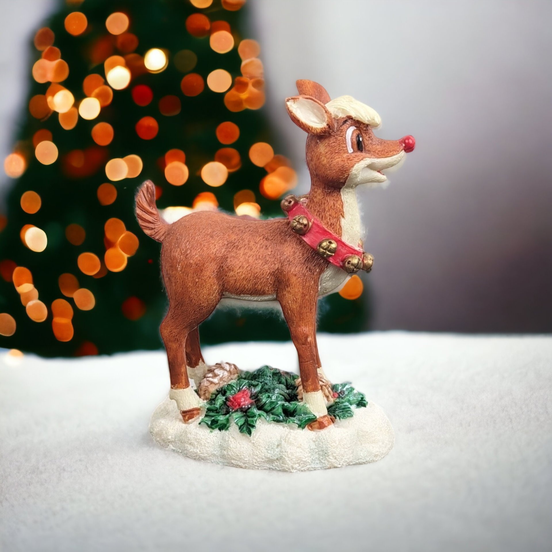 Vintage Rudolph the Red-Nosed Reindeer Figurine: Classic Holiday Charm