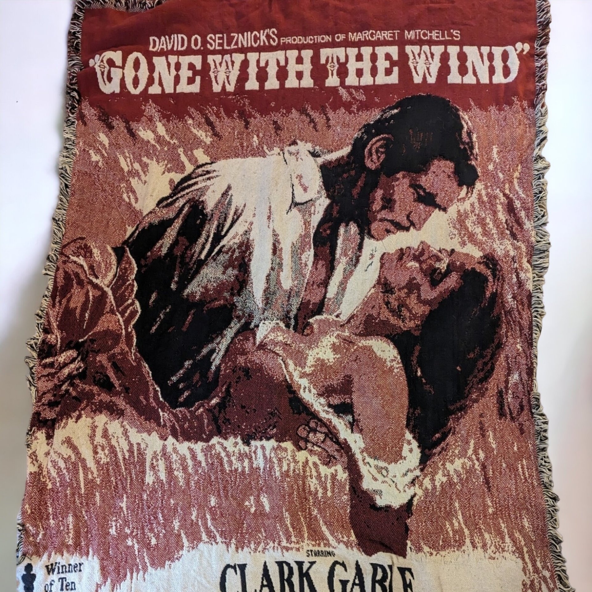 Vintage Gone with the Wind Movie Poster Throw: Timeless Film Tribute