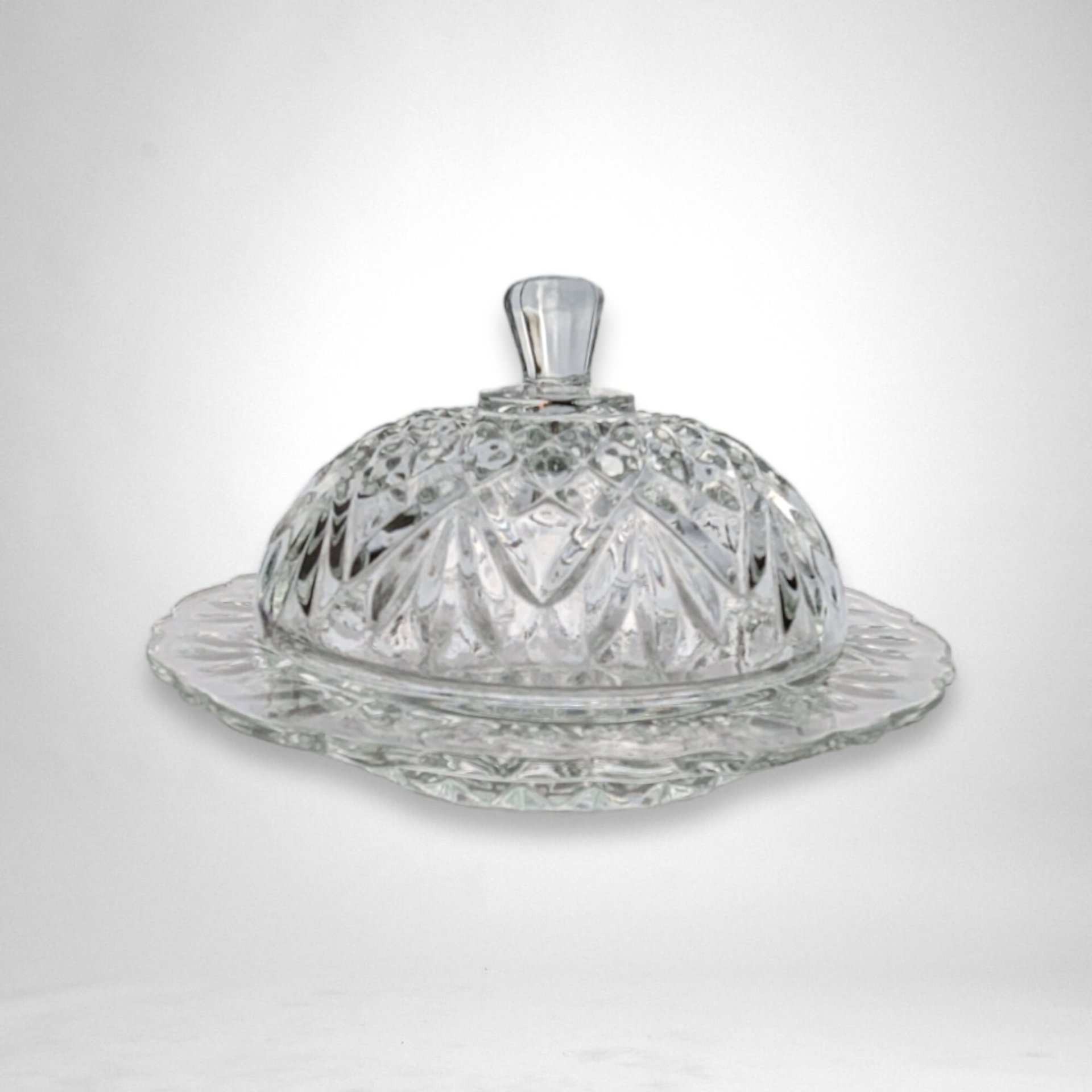 Anchor Hocking Pineapple Clear Glass Butter/Serving Dish with Lid – Classic Elegance for Your Table