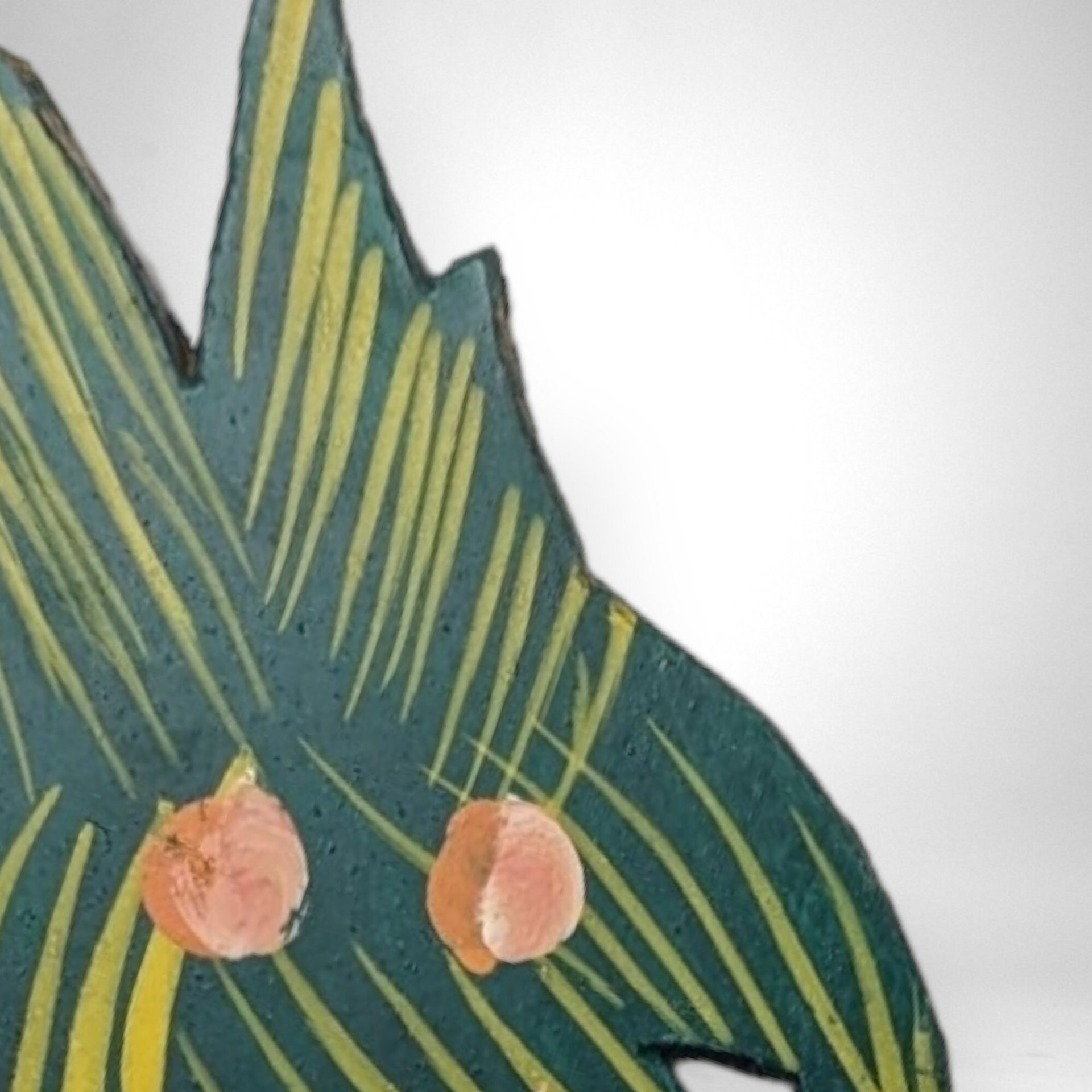Pair of Artisan Handmade Painted Pictures Featuring Palm Trees from Haiti