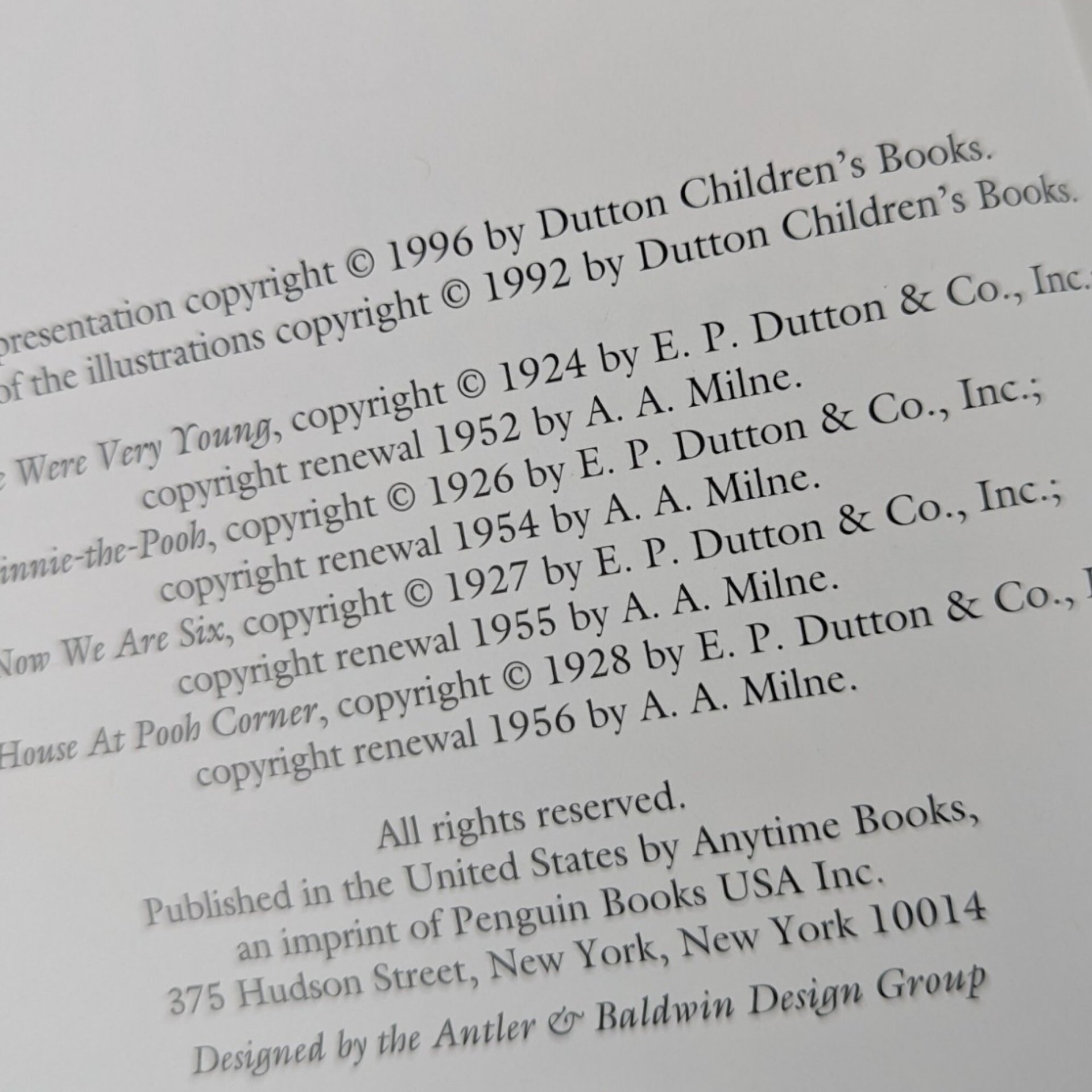 1996 The Complete Tales and Poems of Winnie the Pooh by A.A. Milne, Illustrated by Ernest H. Shepard