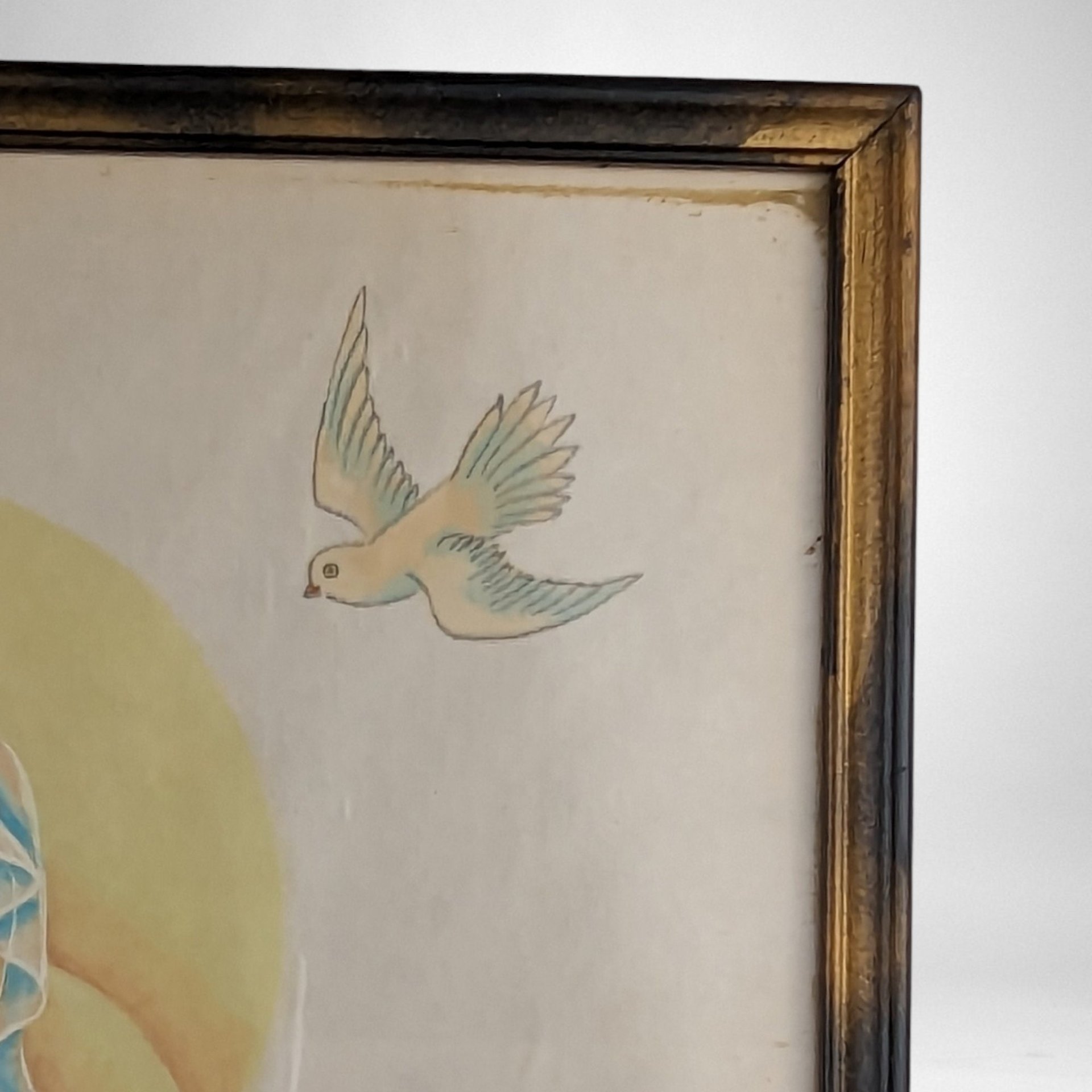 Sacred Beauty: Vintage Framed Chinese Our Lady of China and Madonna on Silk