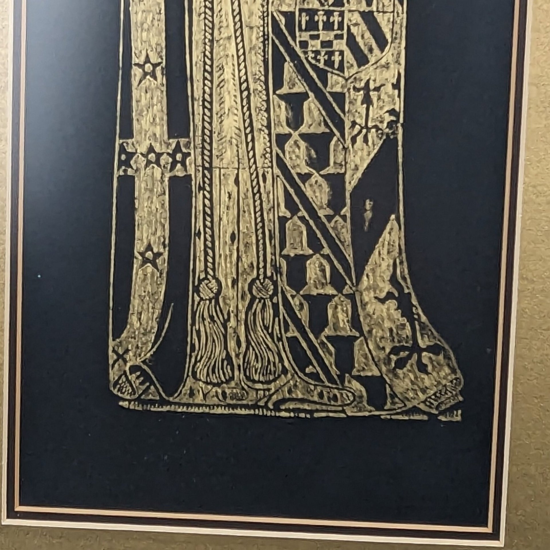 Framed Brass Rubbings: Sir Ralph Verney and Lady Elizabeth Verney - 19 1/4 x 10 1/2"