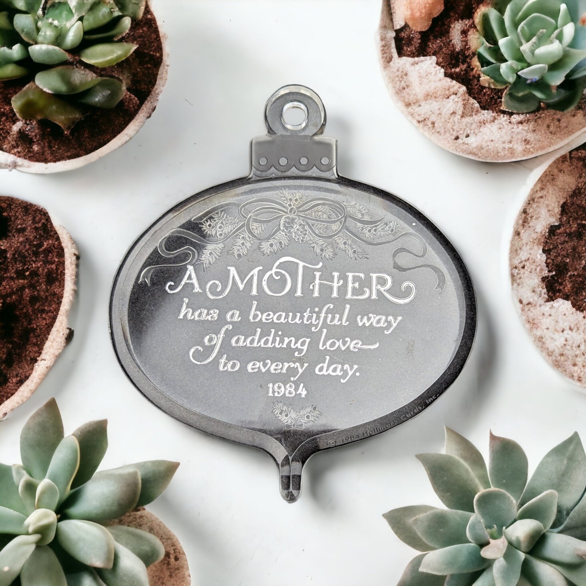 Vintage Charm: 1984 Hallmark Keepsake Mother Acrylic Ornament, Timeless Memories