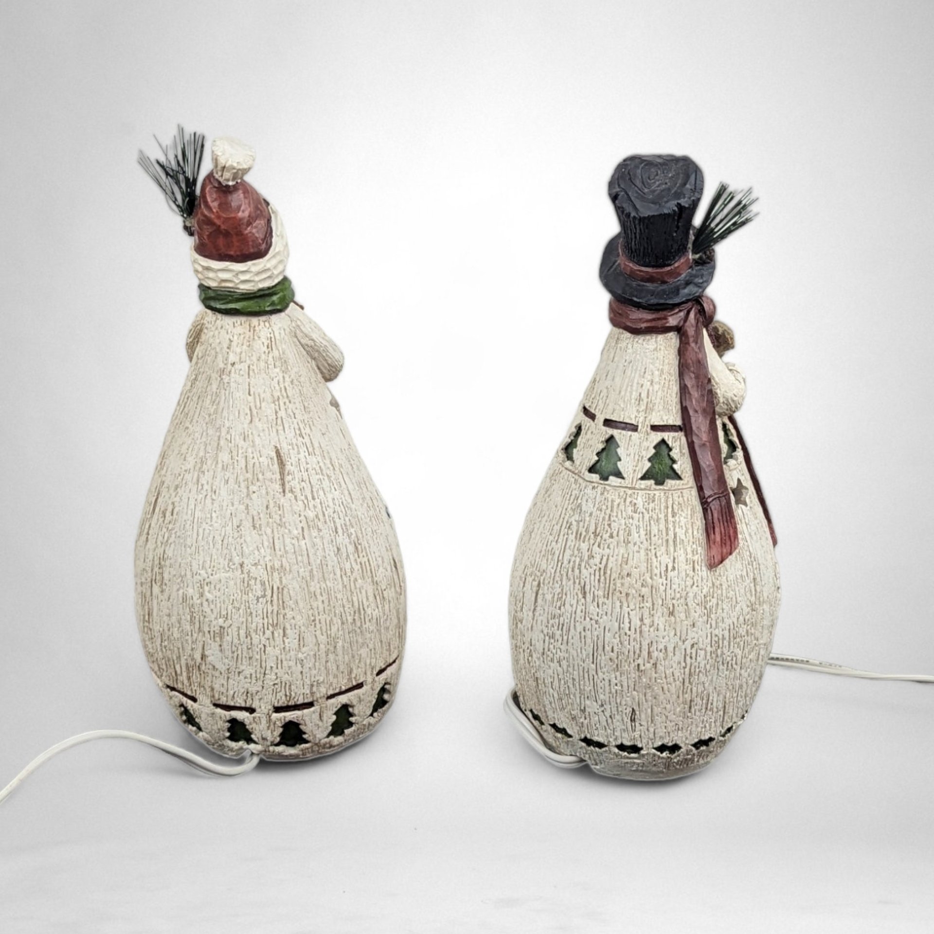 Whimsical Snowman Nightlight Lamps - Set of 2: Add a Cozy Glow to Your Winter Decor!
