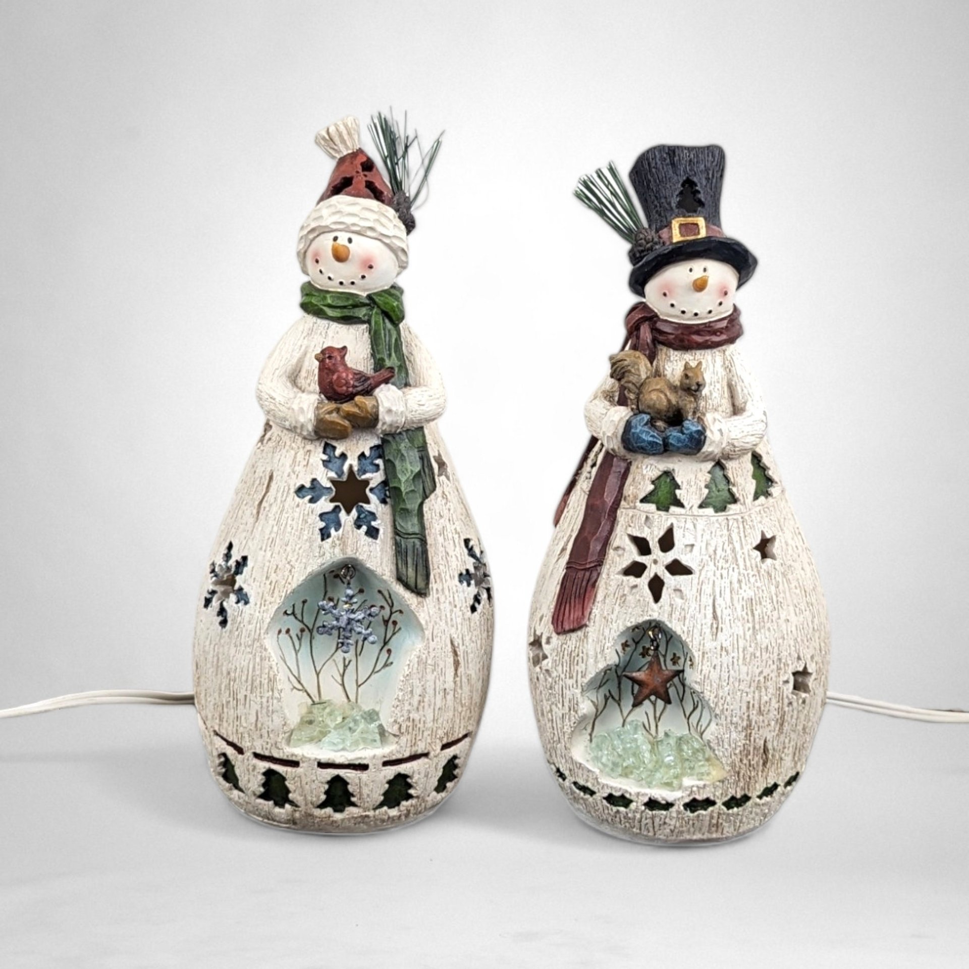 Whimsical Snowman Nightlight Lamps - Set of 2: Add a Cozy Glow to Your Winter Decor!