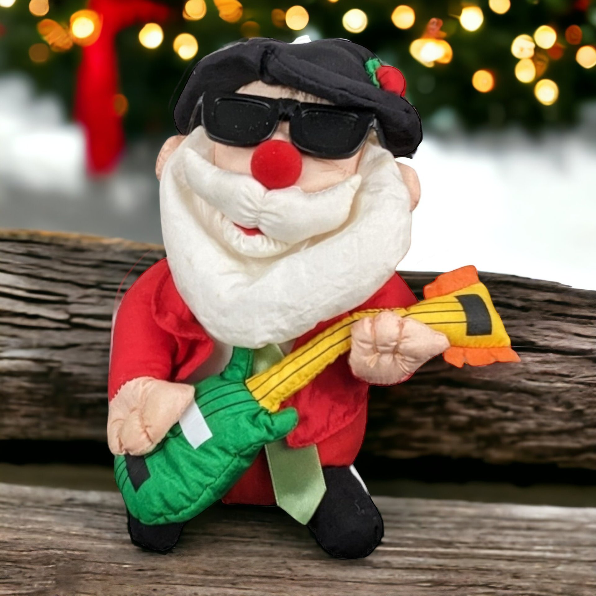 Vintage Chistmas Shakey Blues Santa Animated Plush