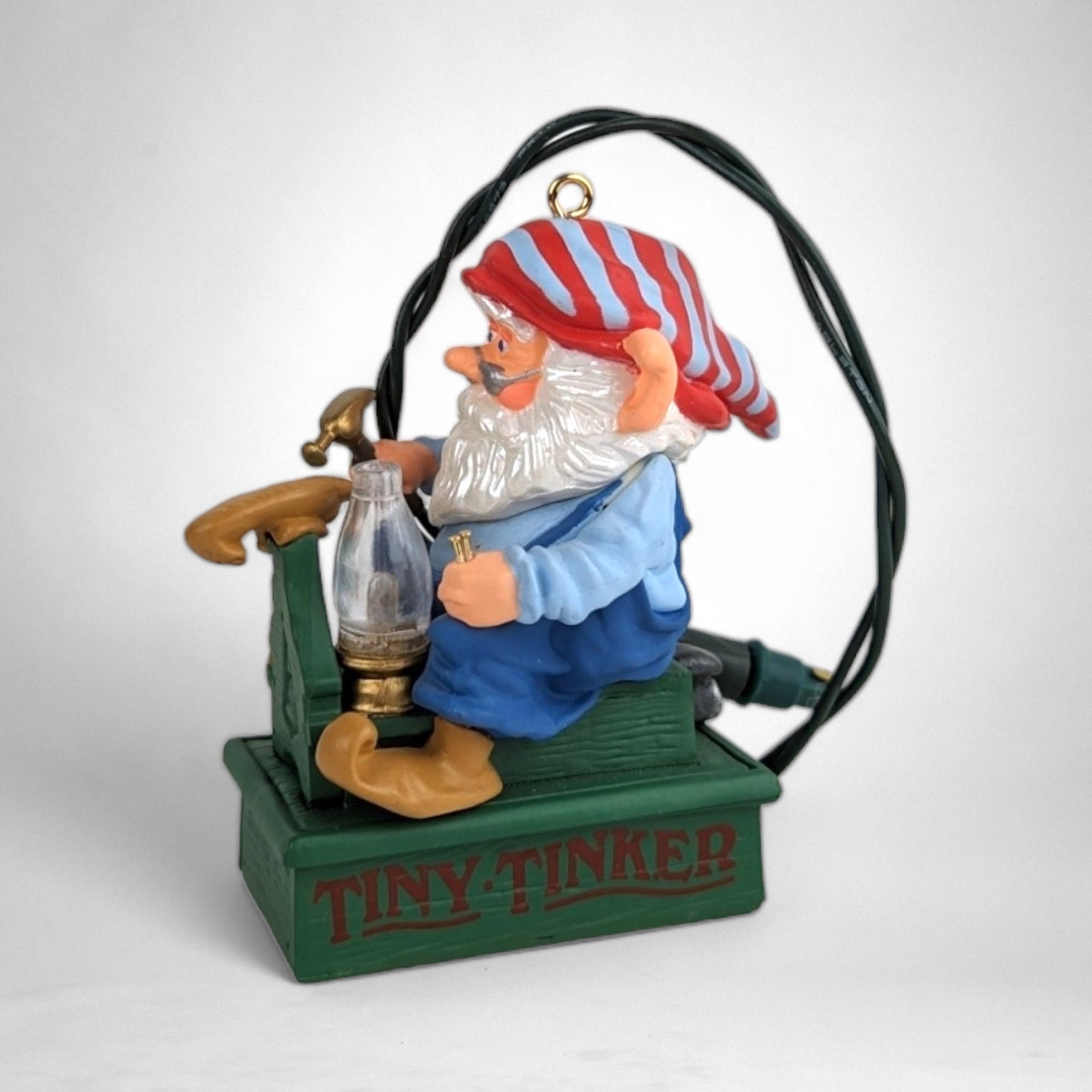 Charming 1989 Hallmark Tiny Tinker Light and Motion Ornament - Vintage Holiday Collectible
