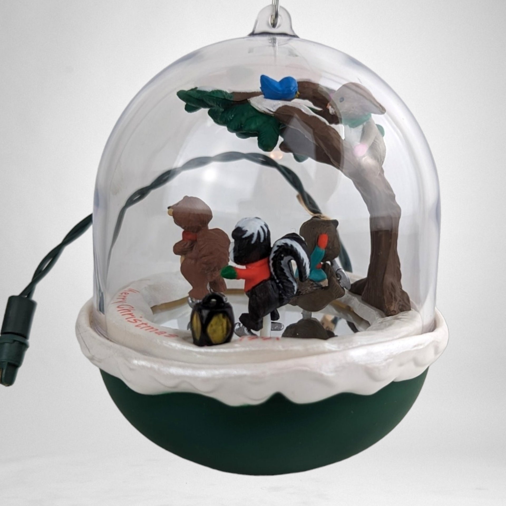 Vintage 1990 Hallmark Forest Frolics Light and Motion Ornament - Holiday Nostalgia Delight