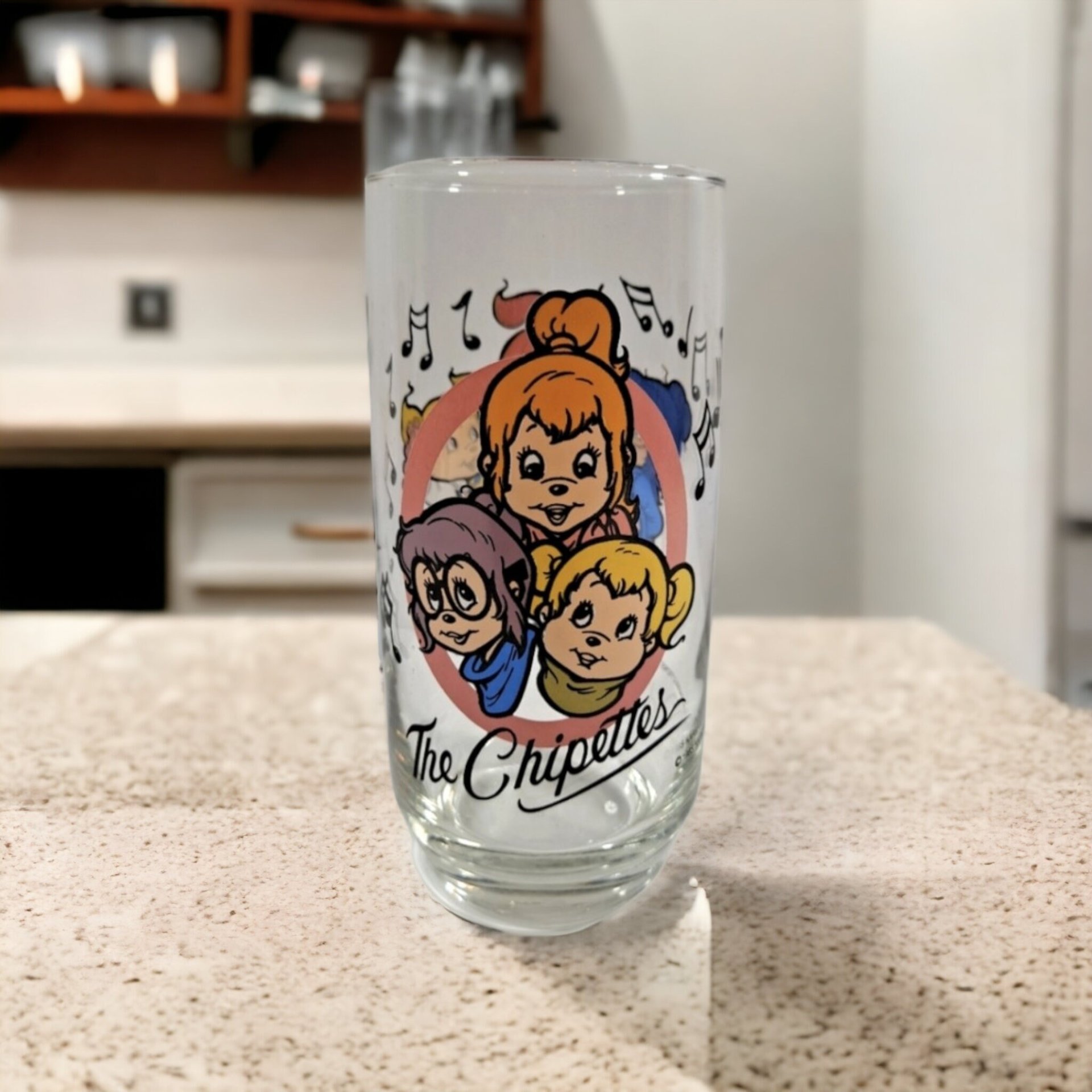 1985 Alvin and the Chipmunk Chippettes Drinking Glass