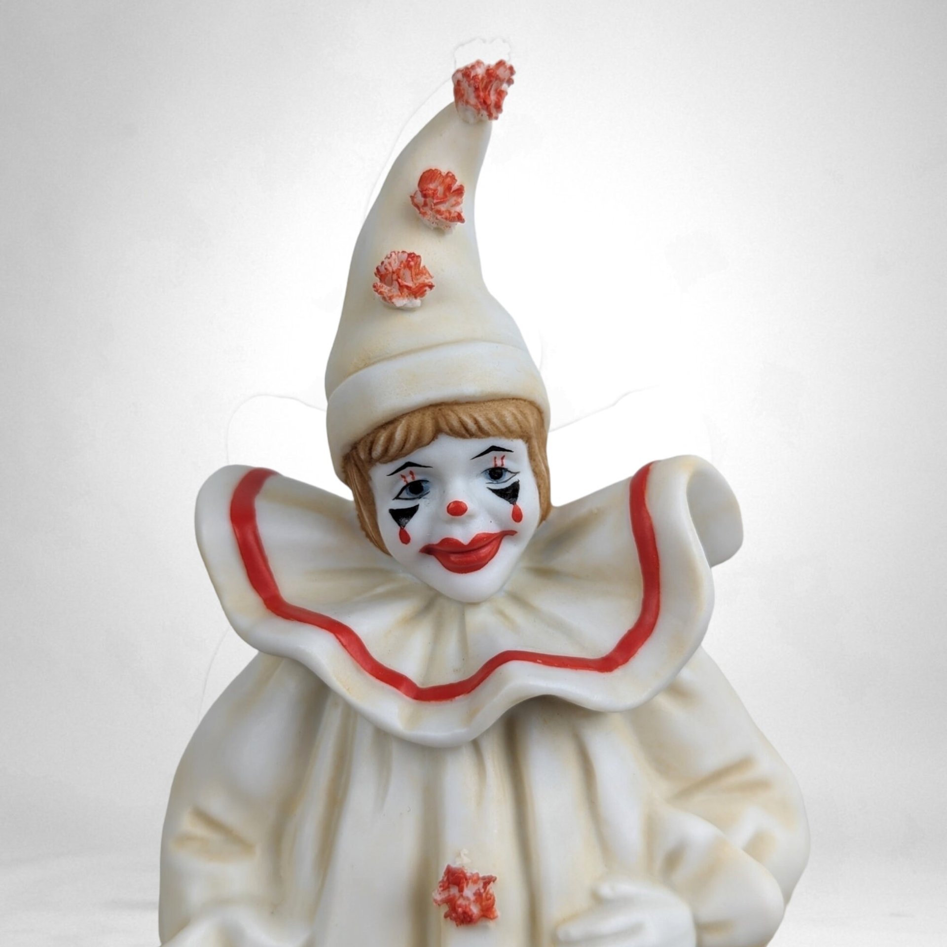 Vintage Enesco Faith Wick Pom Pom Clown Figurine: Whimsical Collectible