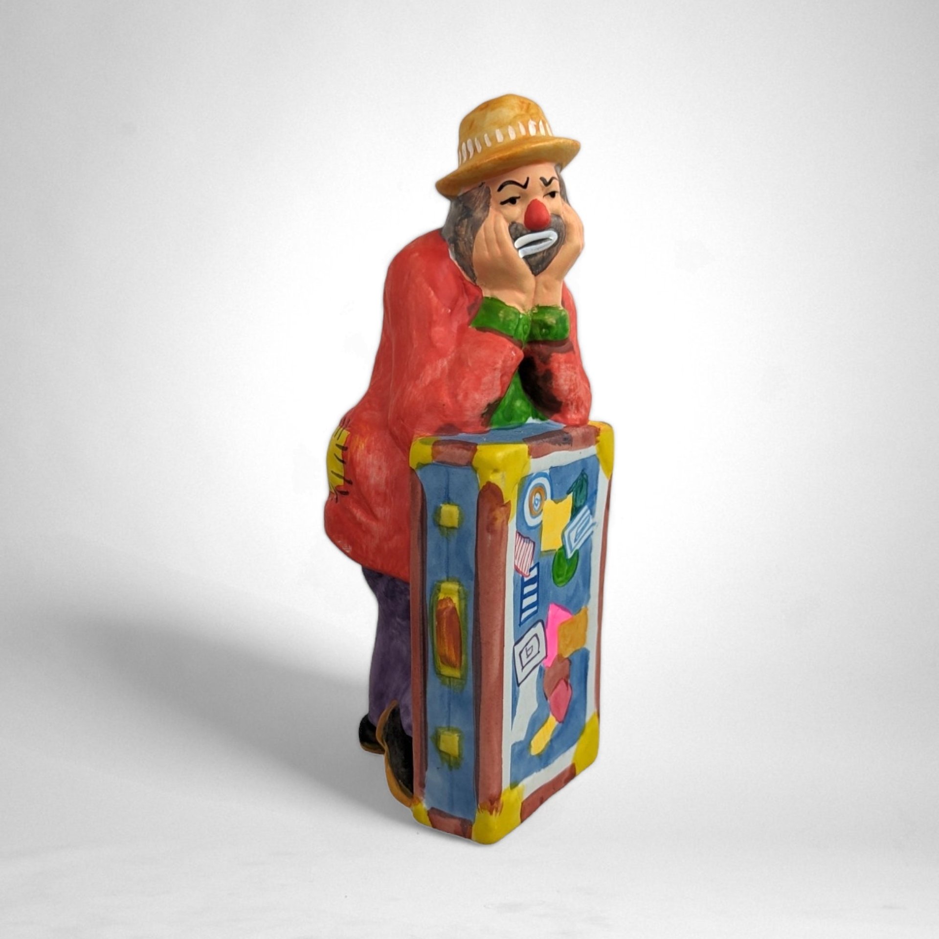 Vintage Emmett Kelly Freeloader Figurine - Timeless Clown Charm (8" Ceramic)