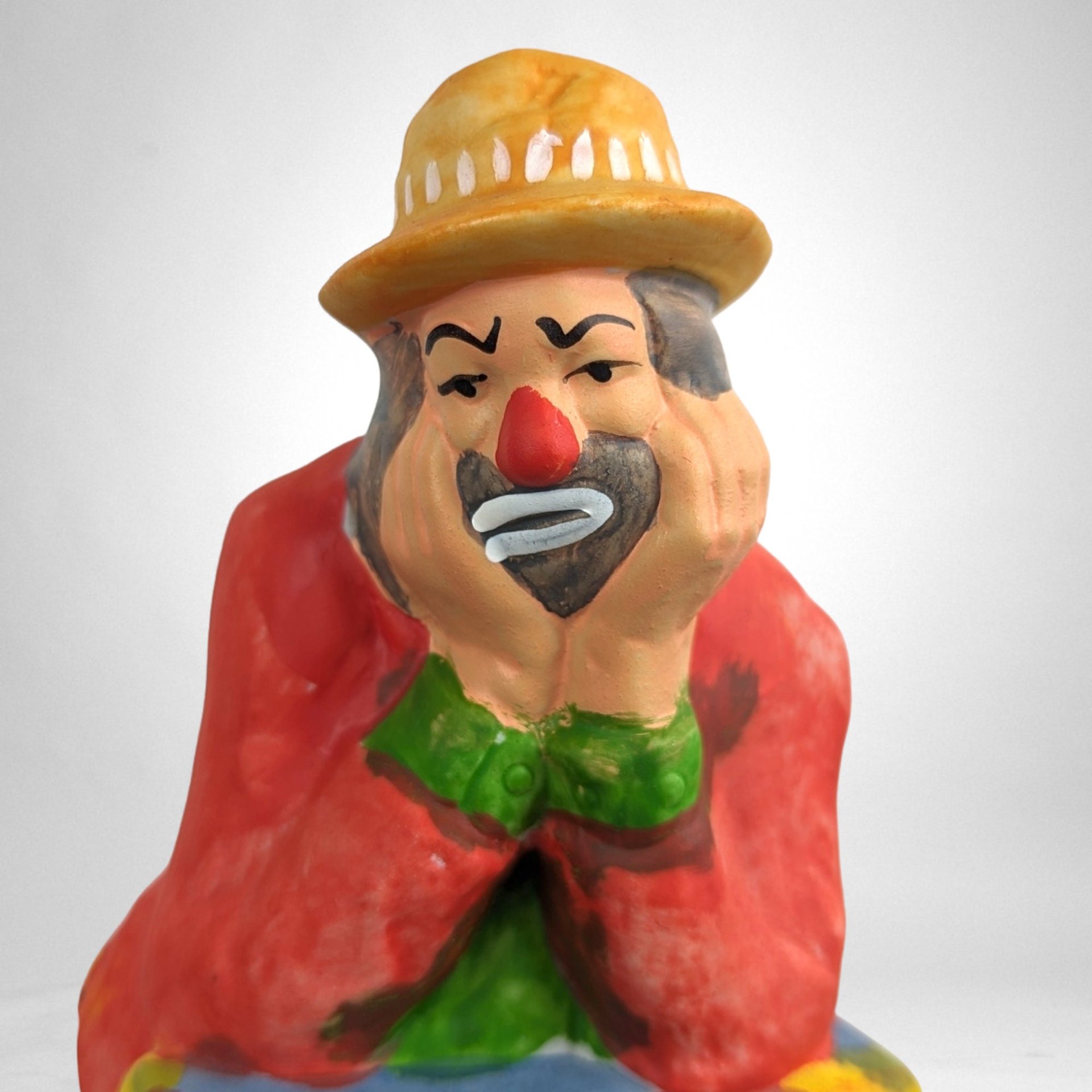Vintage Emmett Kelly Freeloader Figurine - Timeless Clown Charm (8" Ceramic)