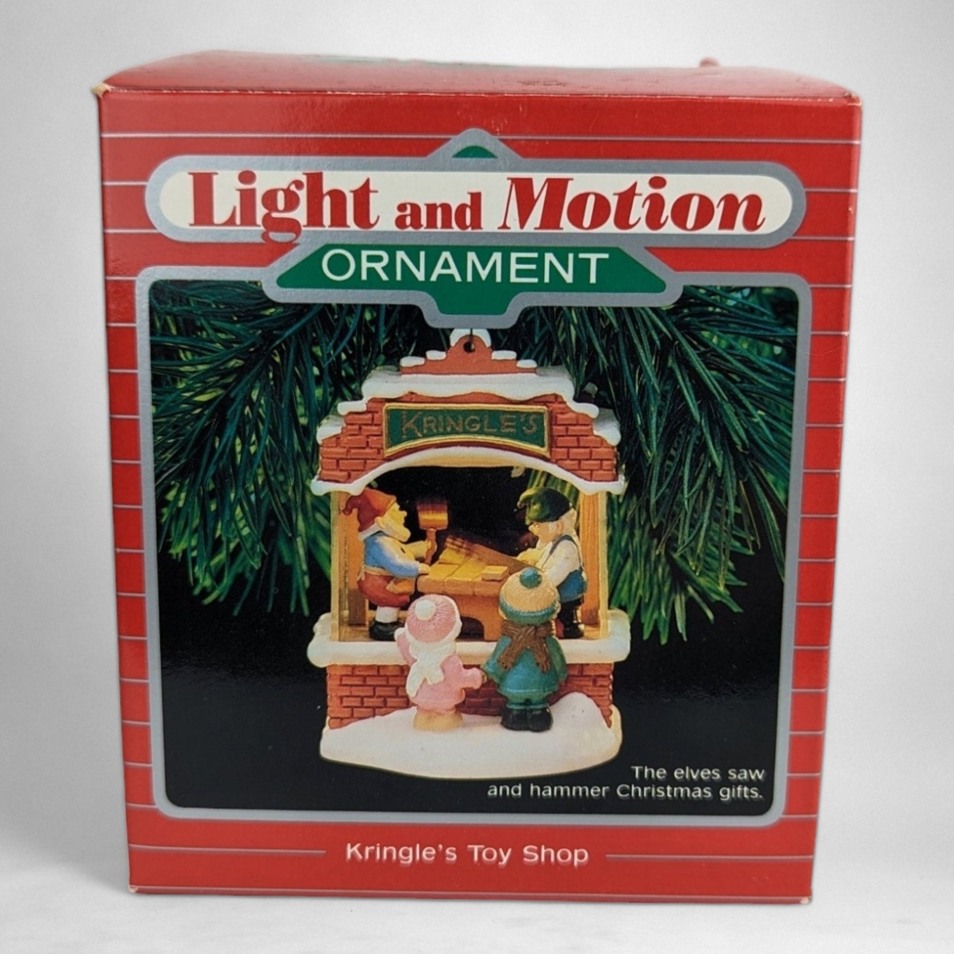 1987 Hallmark Kringle's Toy Shop Light and Motion Ornament - Holiday Whimsy