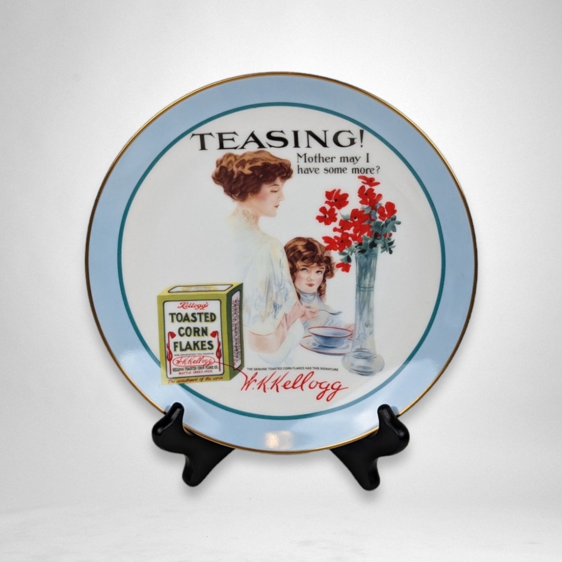 1994 Kellogg's Cornflakes 'Teasing' Collector Plate - Nostalgic Breakfast Memorabilia