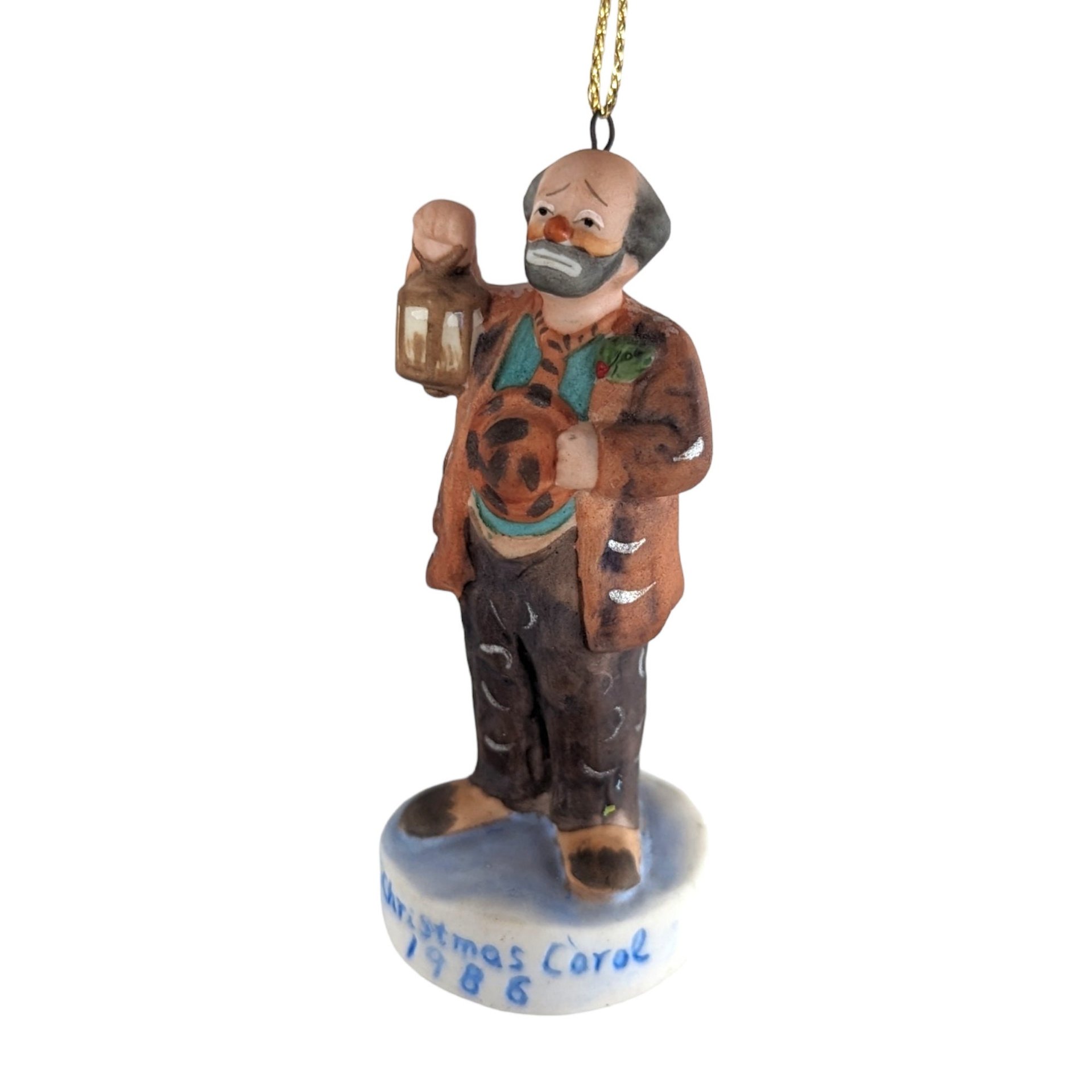 1986 Emmett Kelly Christmas Carol Ornament: Vintage Collectible