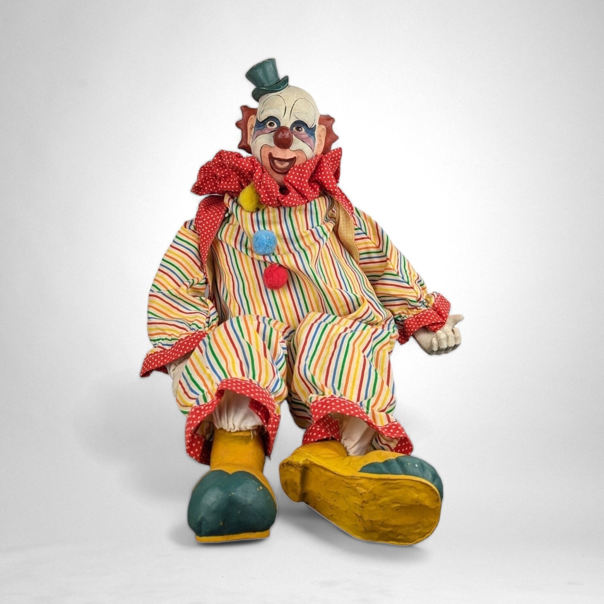 Eerie Vintage 25" Clown Doll - Unlikely to Be Haunted
