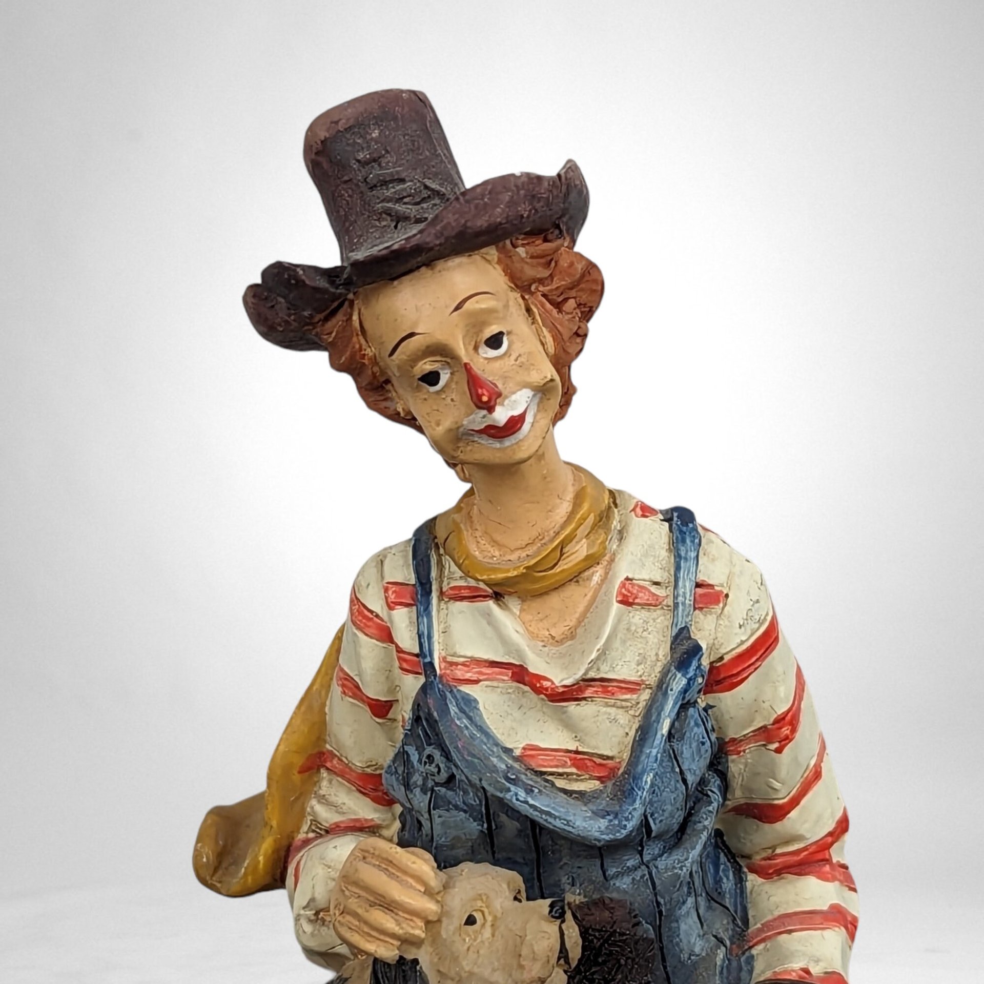 Vintage Clown and His Loyal Dog Small Shelf Sitter Decor