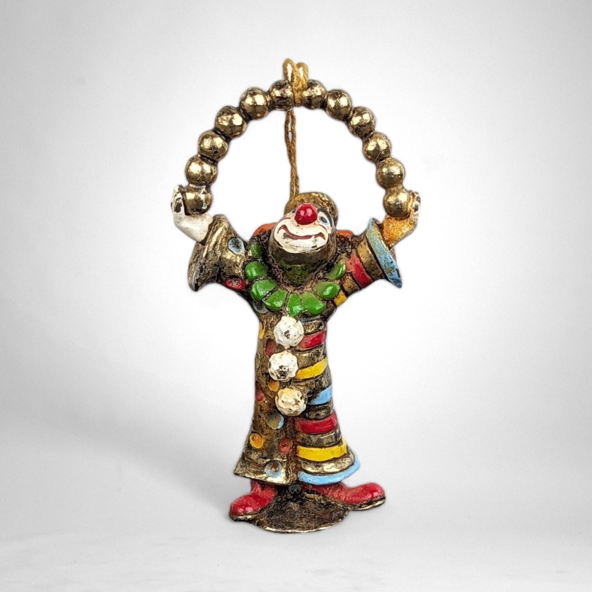 1985 Ron Lee Gold Plated Metal Clown Juggling Balls Figurine - Collector's Piece (Missing Base)
