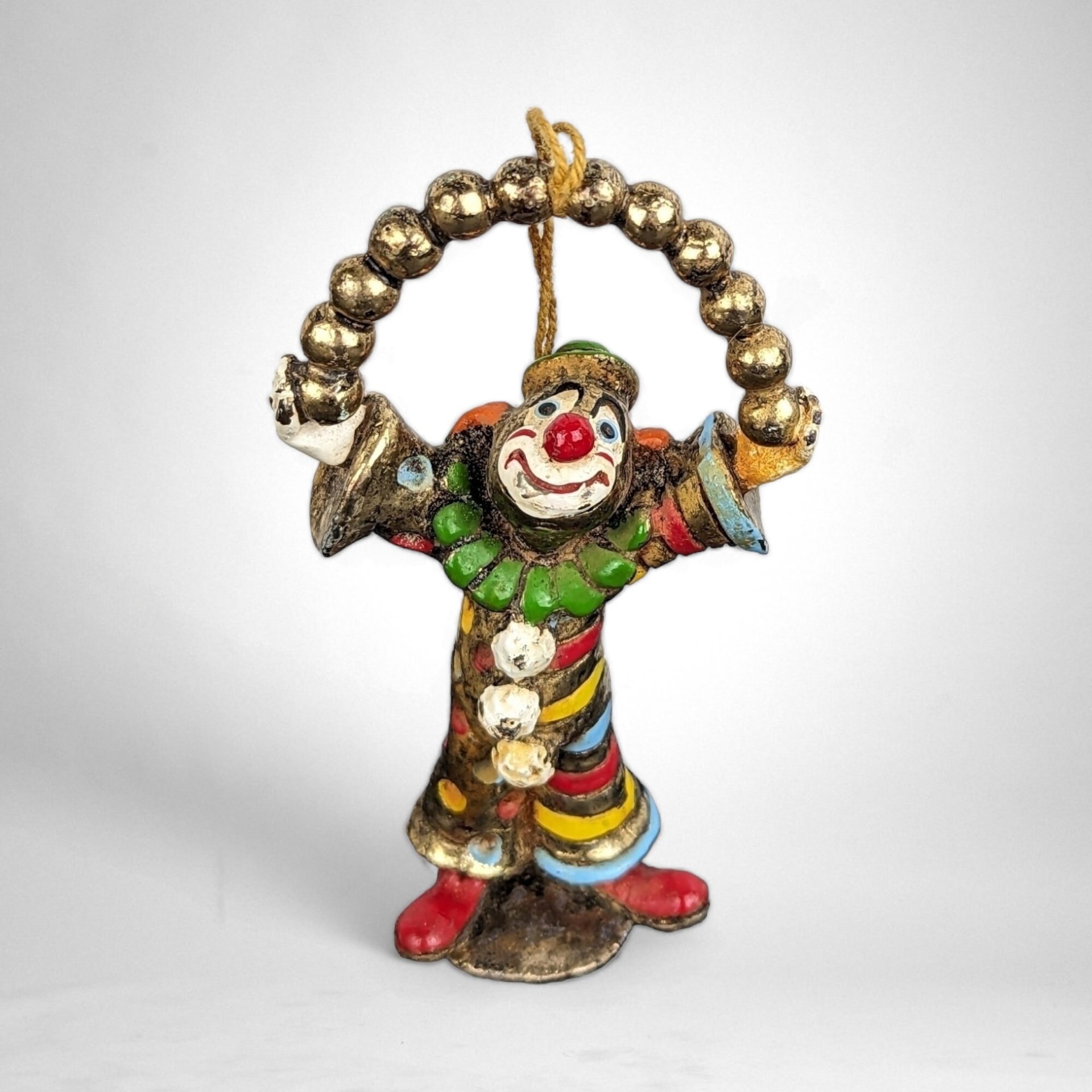1985 Ron Lee Gold Plated Metal Clown Juggling Balls Figurine - Collector's Piece (Missing Base)