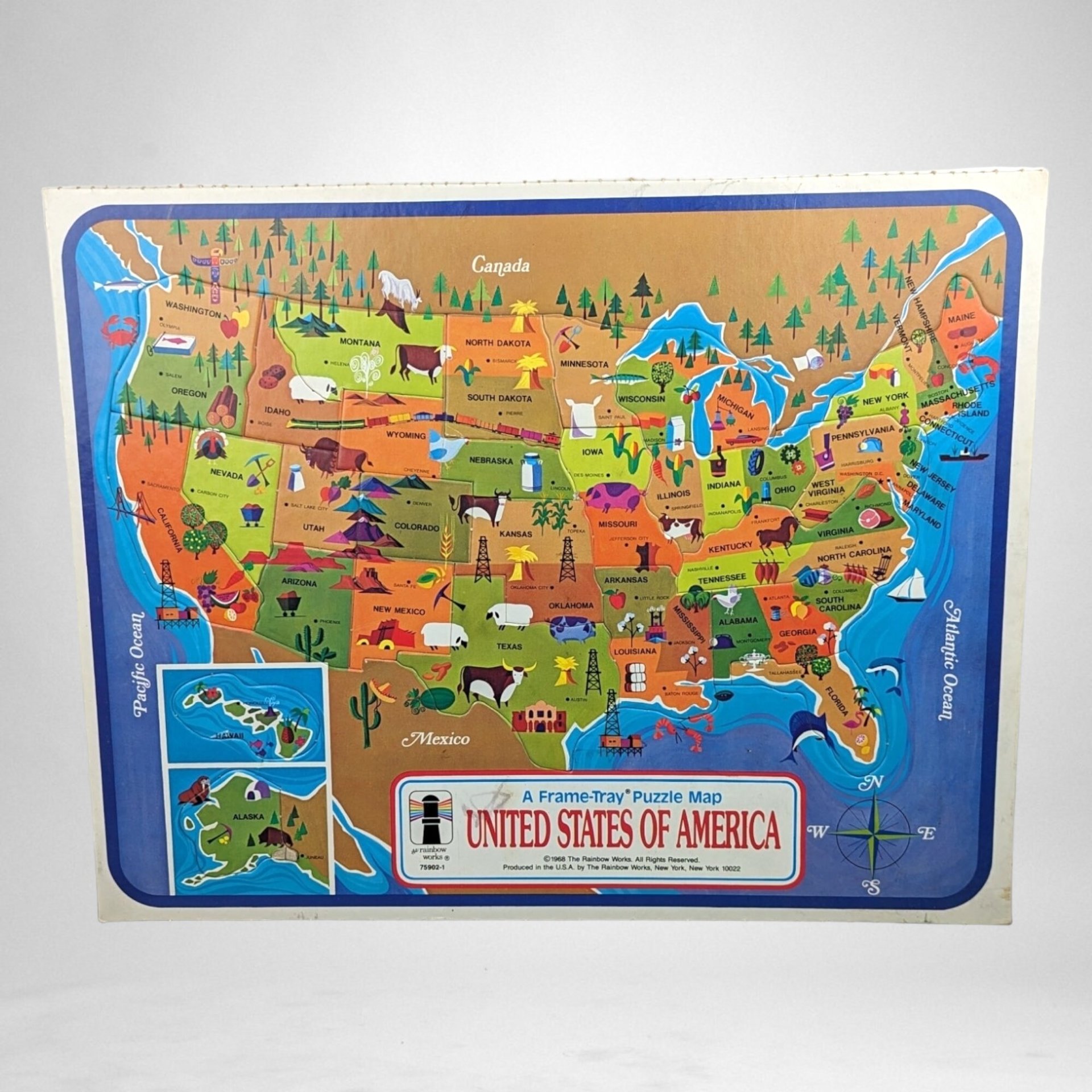 1968 Map of United States Puzzle: Vintage Americana Challenge