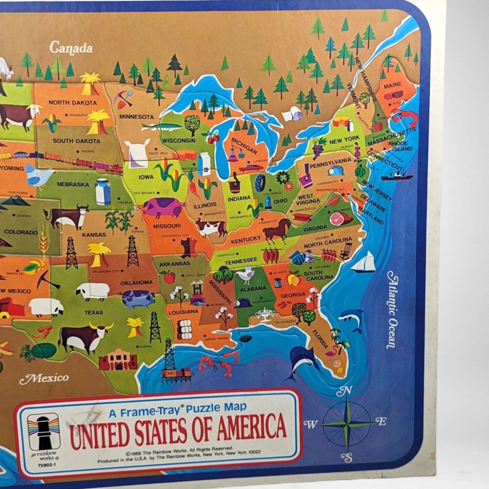1968 Map of United States Puzzle: Vintage Americana Challenge