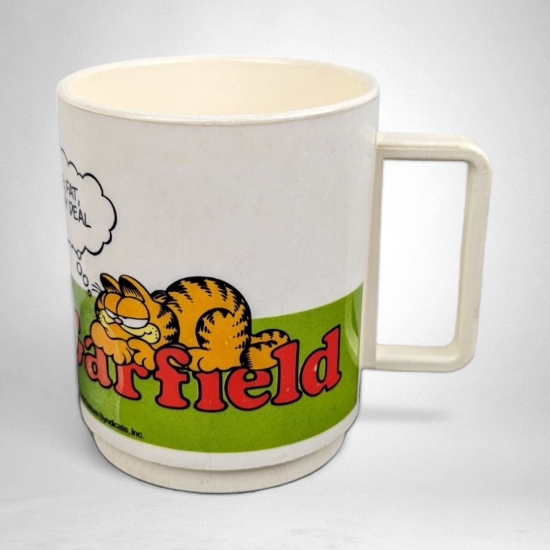 Vintage 1978 Garfield 'Have a Nice Day' Plastic Mug - Retro Cartoon Collectible