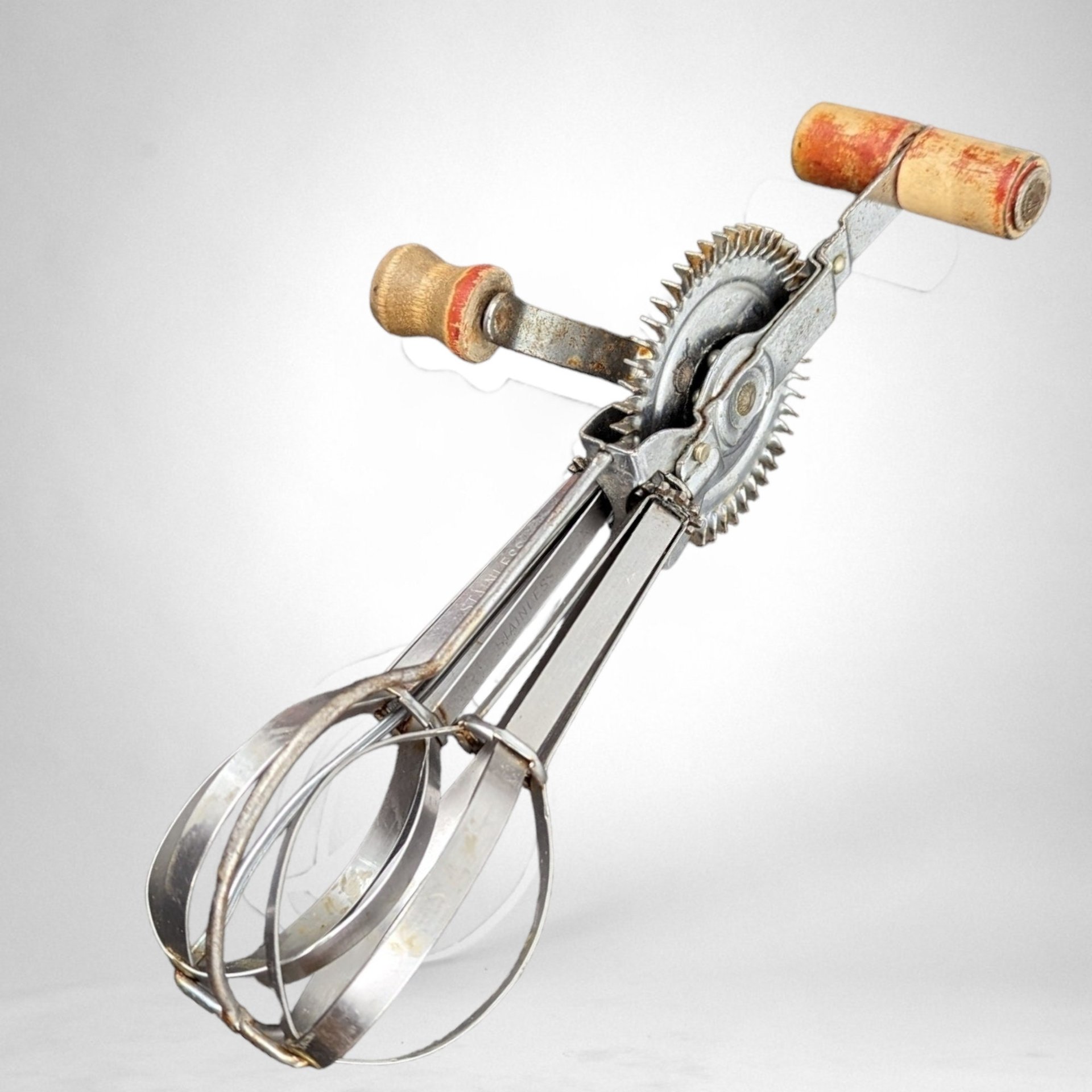 Antique Laddbeater Stainless Steel No. 7 Egg Beater