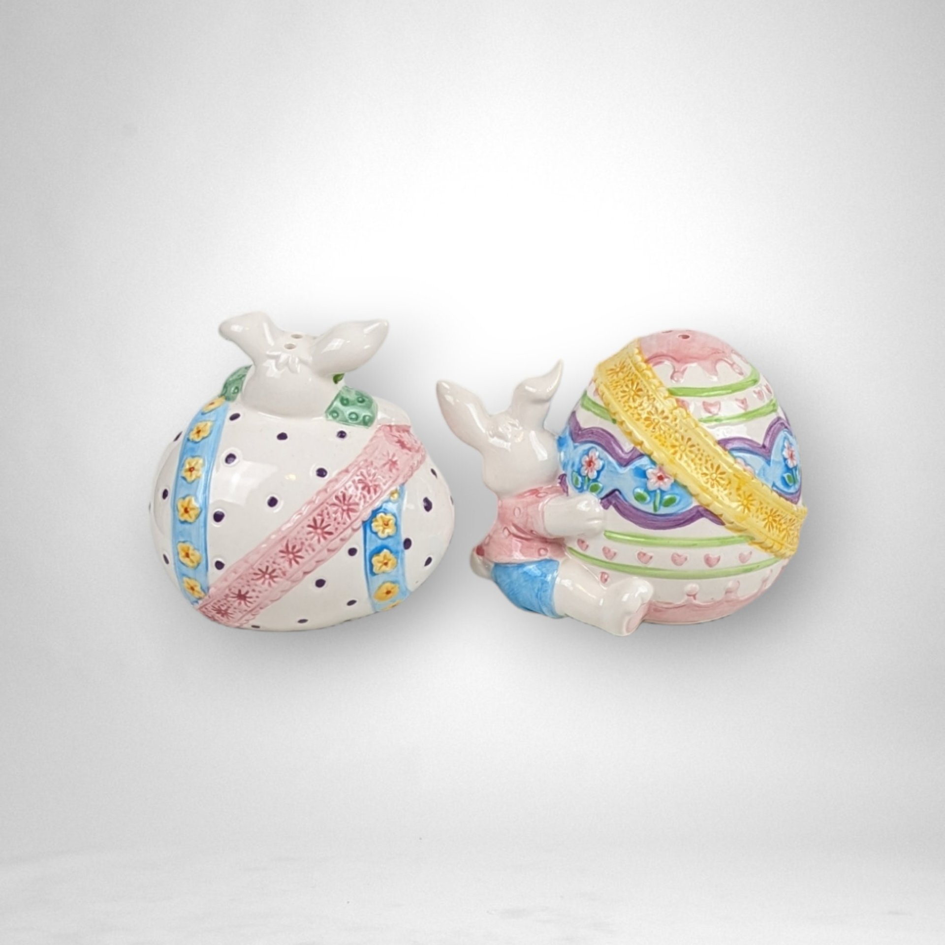 Vintage Easter Bunny Egg Salt and Pepper Shakers