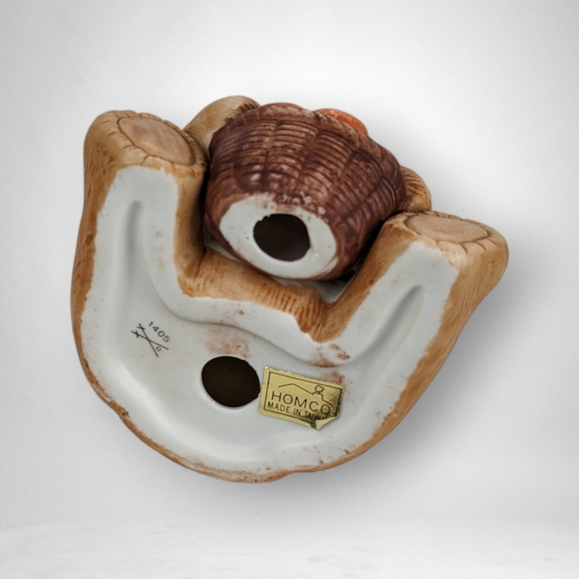 Homco Bear with Apples Ceramic Figurine 1405