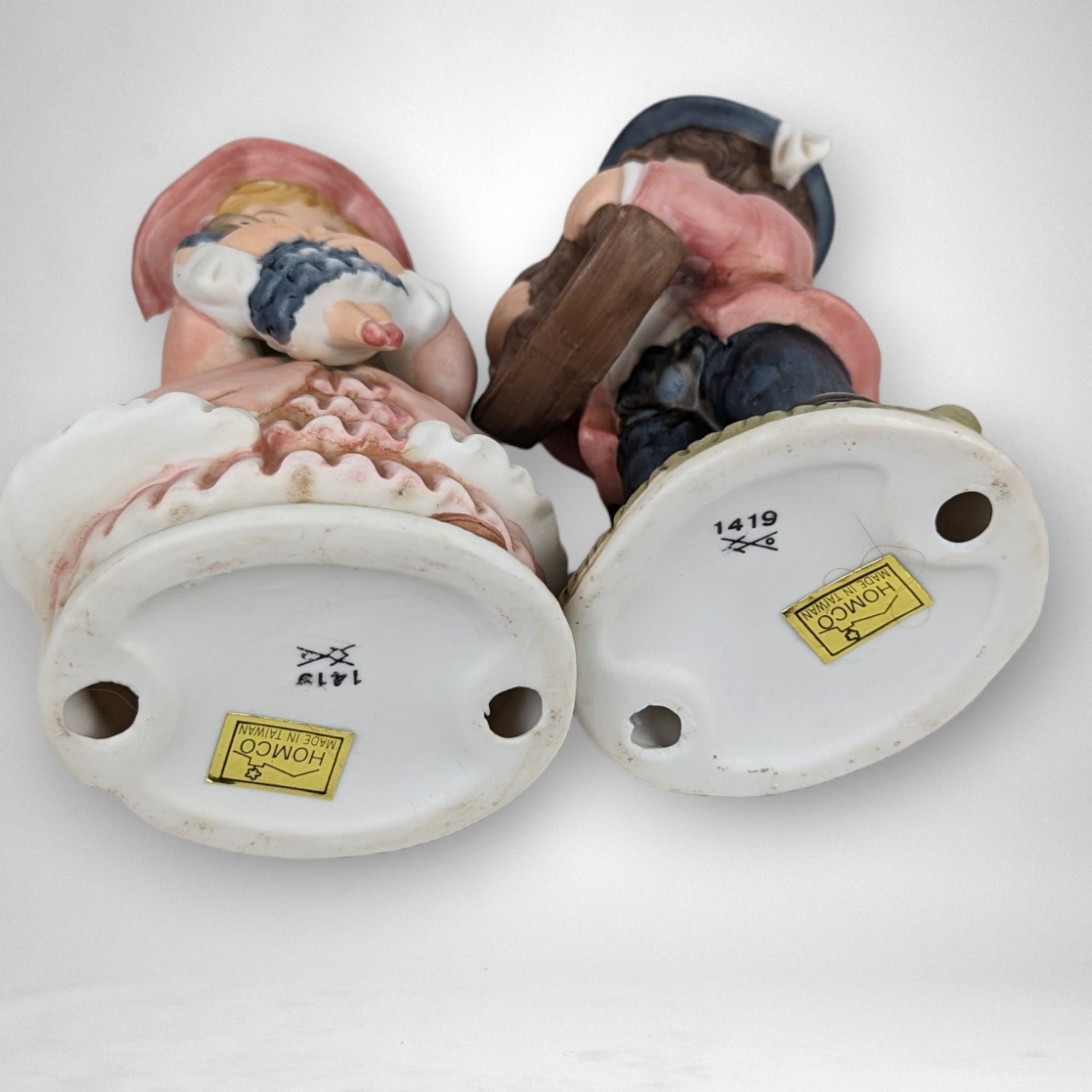 Homco Boy and Girl Couple Ceramic Figurines 1419