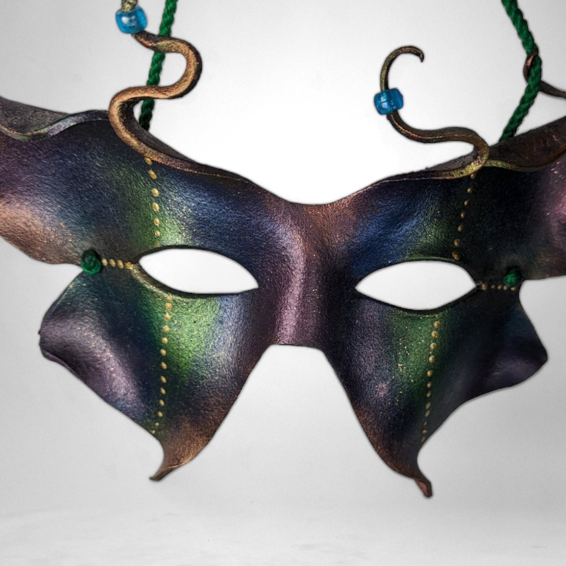 Enchanting Handmade Fairy Leather Mask: Mystical Elegance for Masquerades