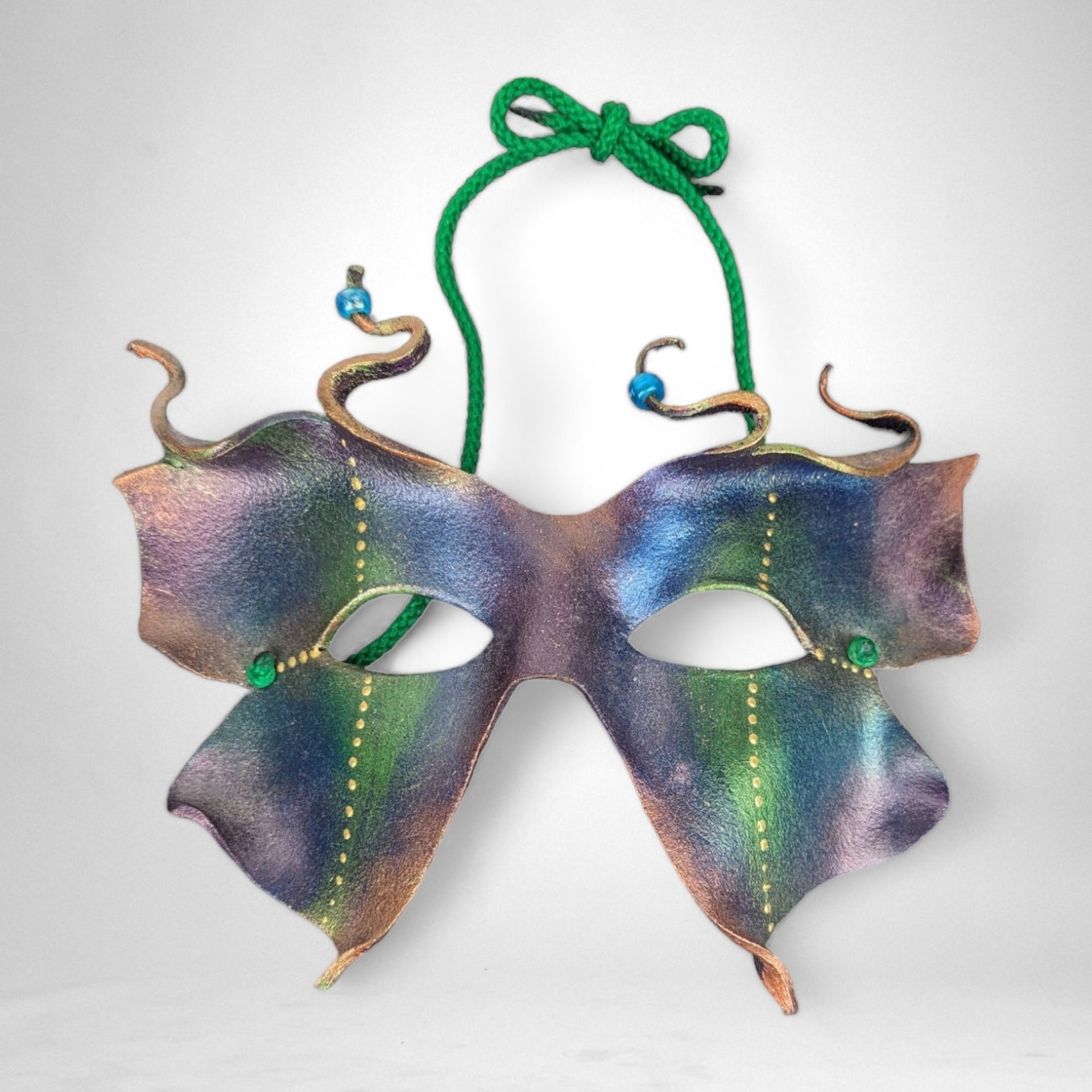 Enchanting Handmade Fairy Leather Mask: Mystical Elegance for Masquerades