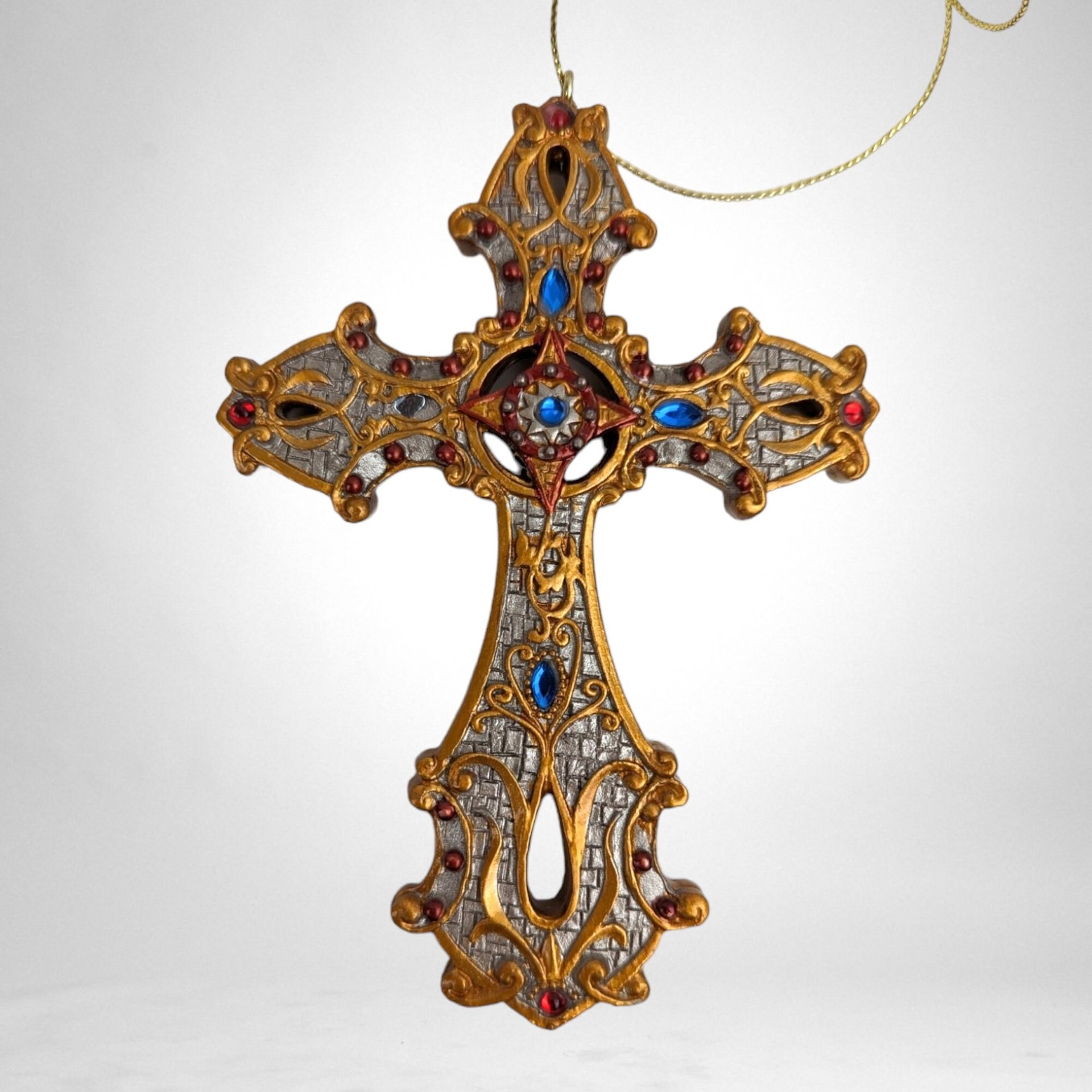 Set of 6 Vintage Cross Ornaments - Timeless Religious Decor