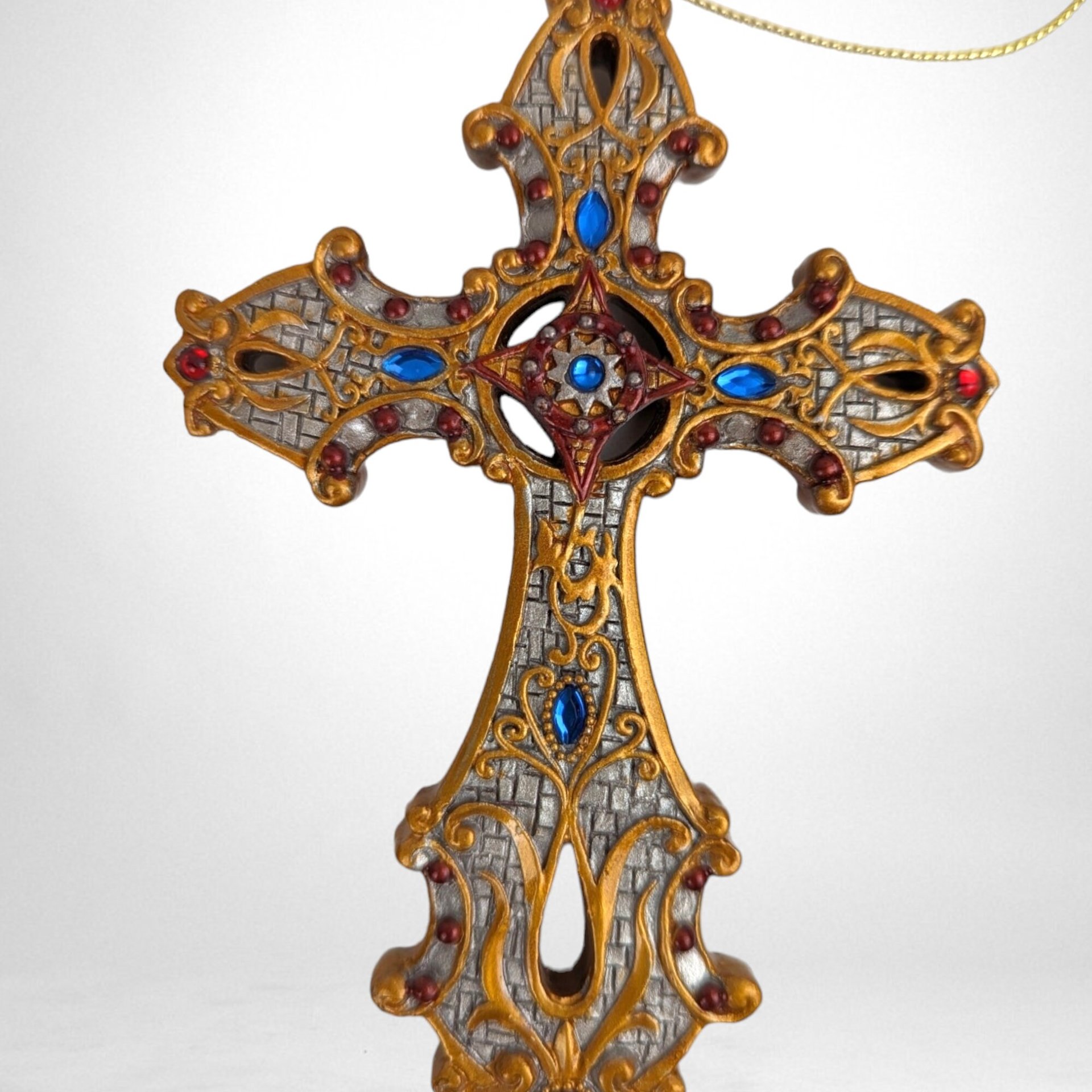 Set of 6 Vintage Cross Ornaments - Timeless Religious Decor